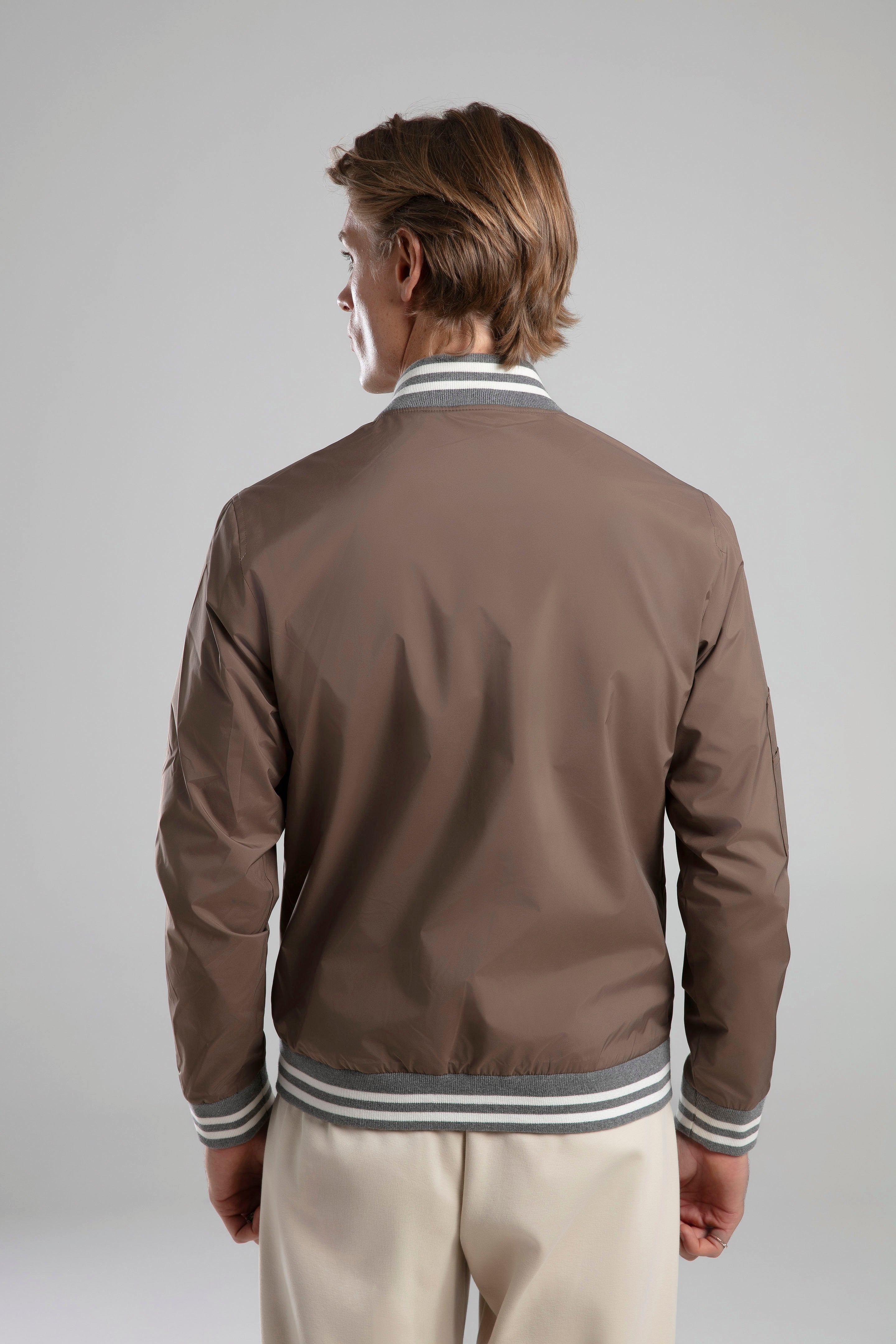 Çıtçıtlı Bomber Ceket - Kahverengi