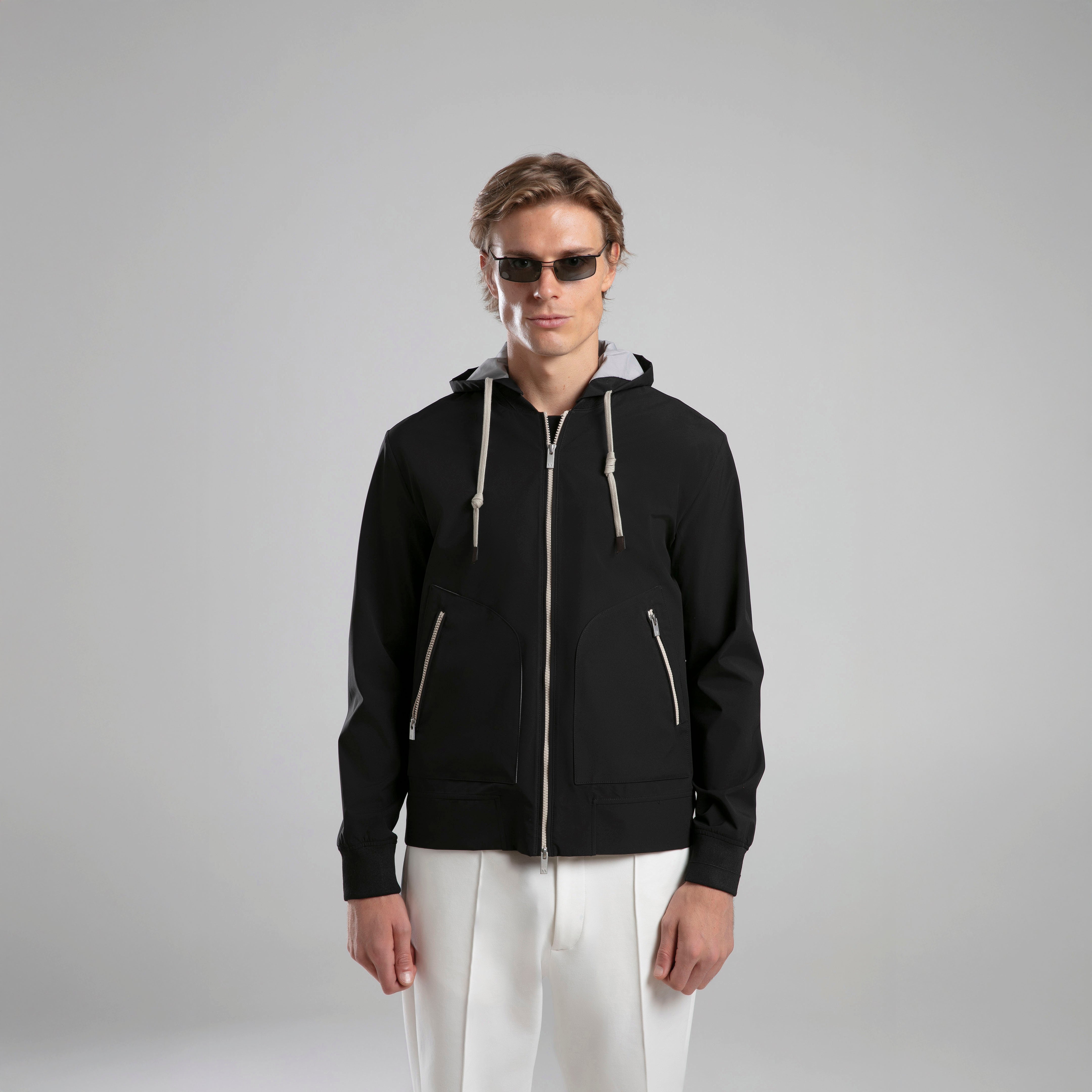 Kapüşonlu Fermuarlı Ceket