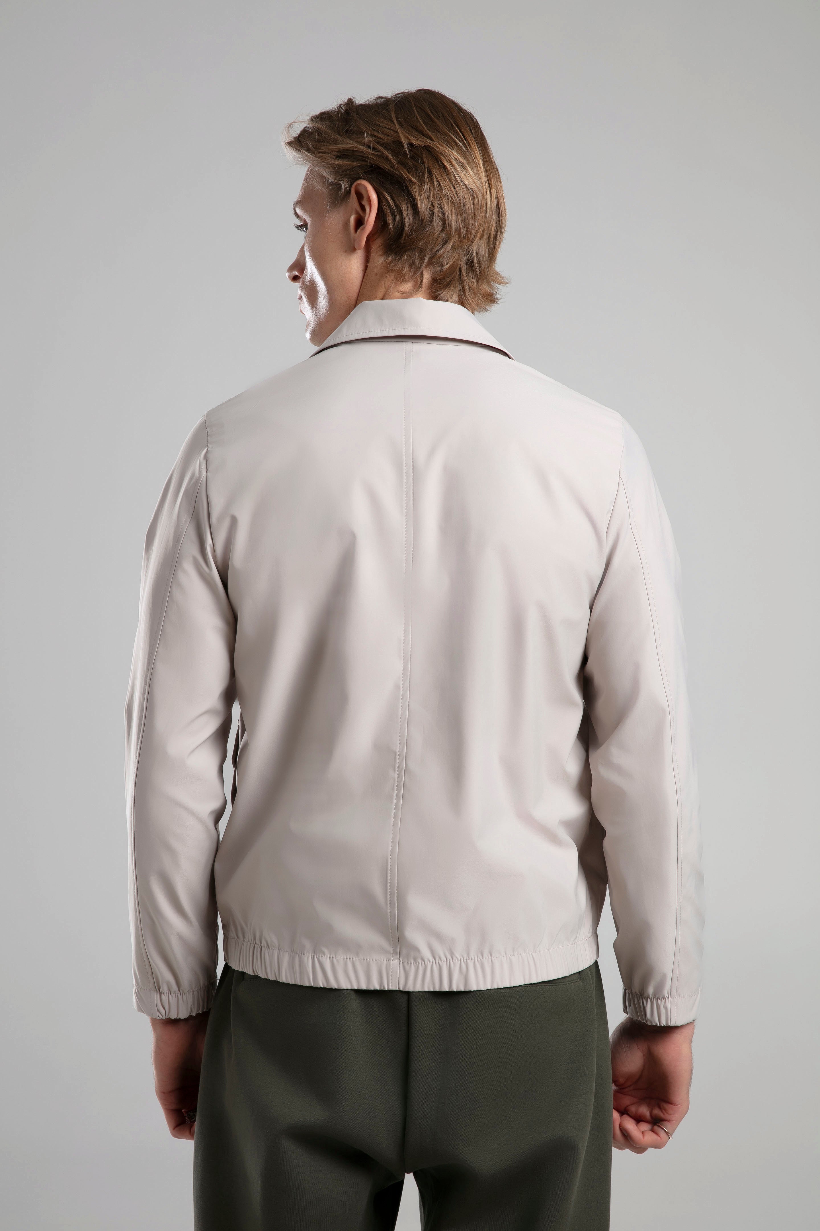 Çıtçıtlı Cep Detaylı Fermuarlı Ceket - Beige