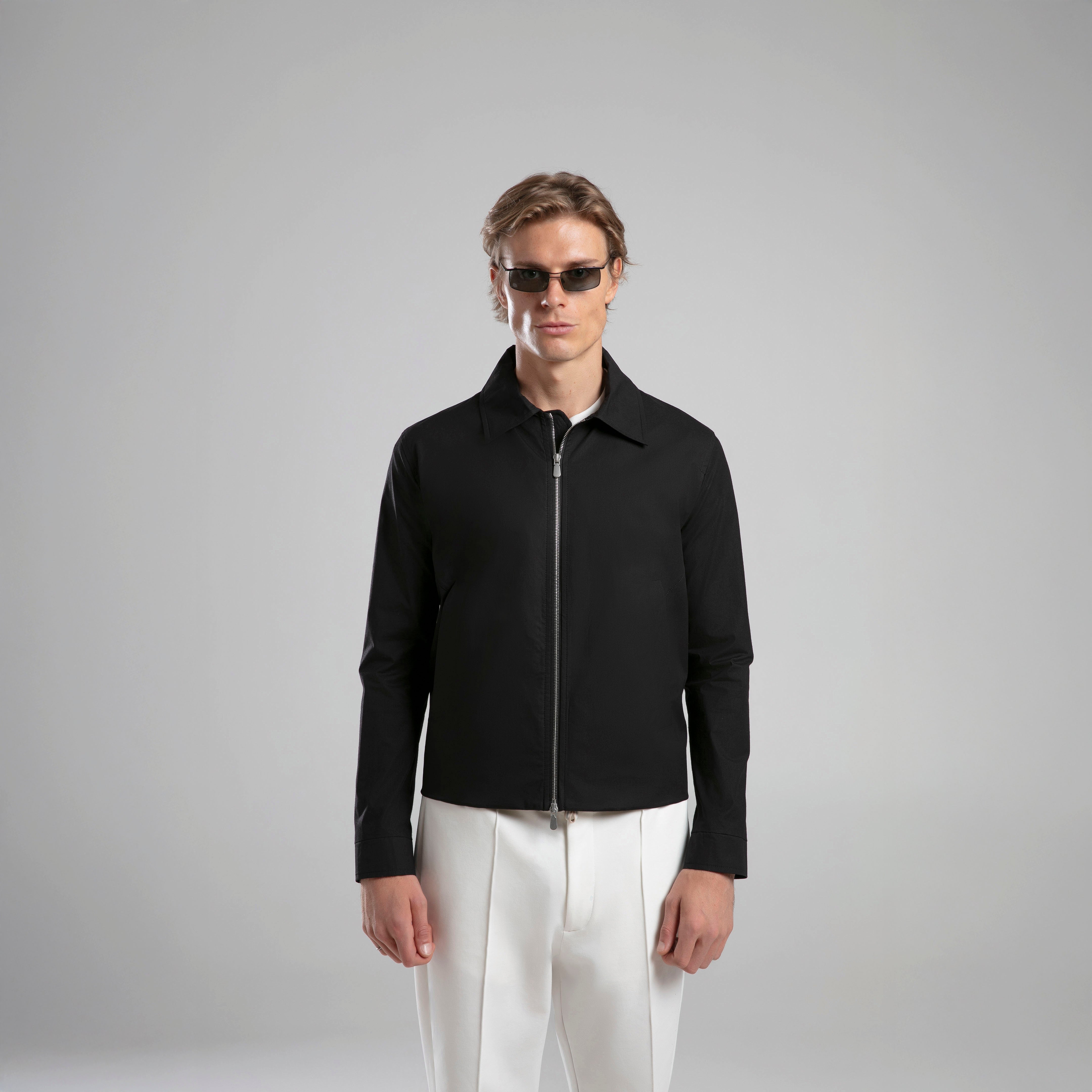 Klasik Yakalı Fermuarlı Ceket