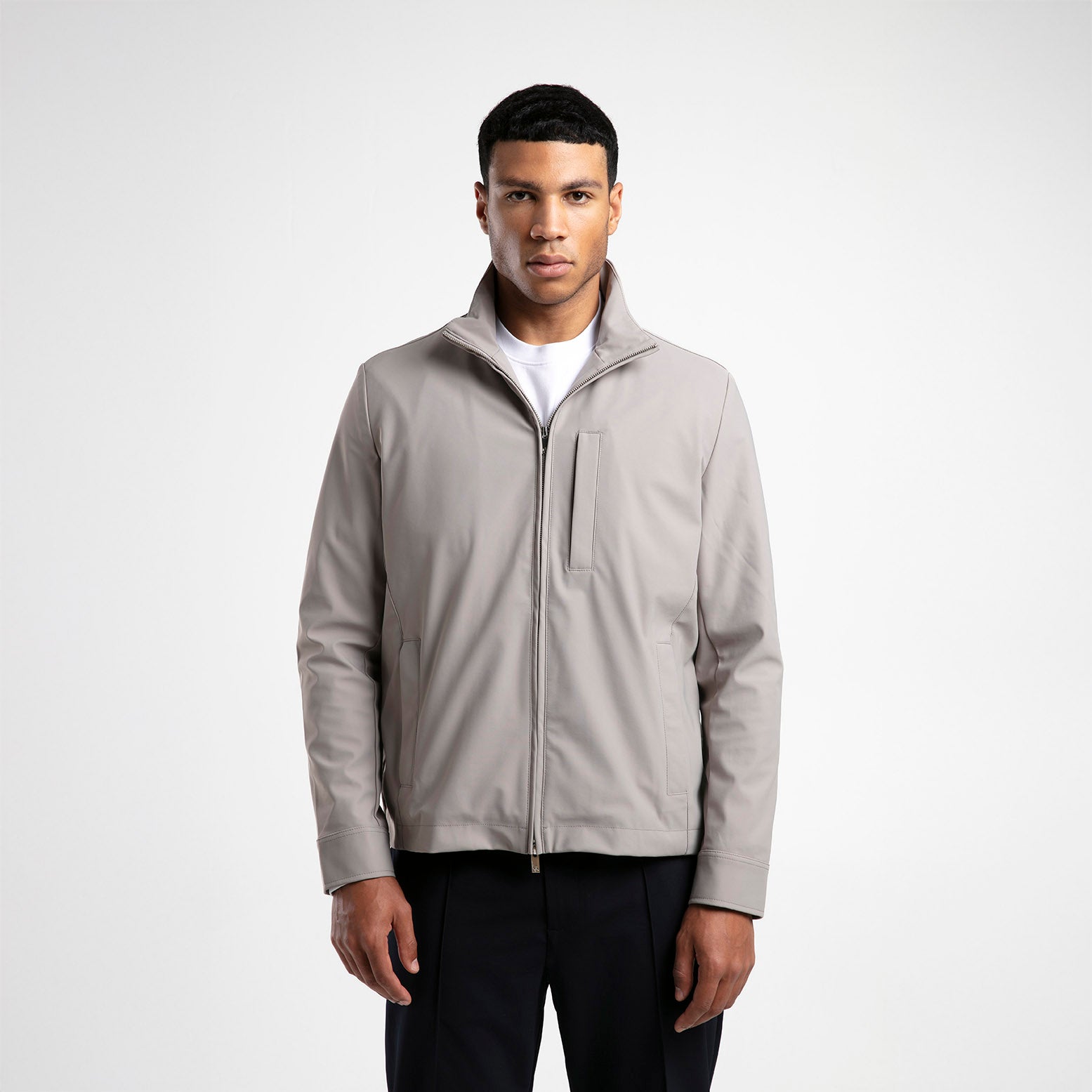 Dik Yaka Fermuarlı Mont