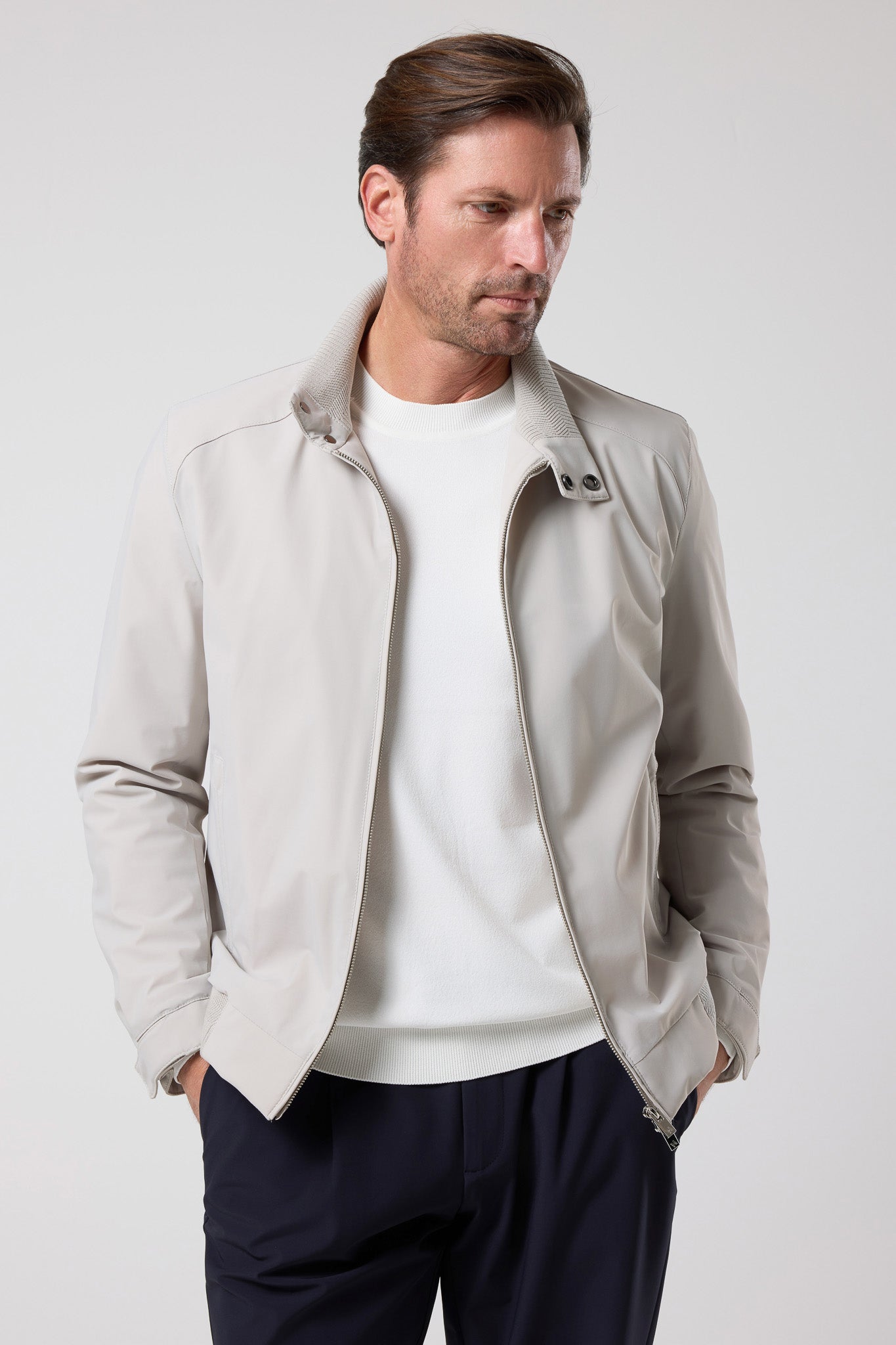Dik Yaka Fermuarlı Ceket - CKT-5032-BEIGE-S - CKT-5032-BEIGE-S_1