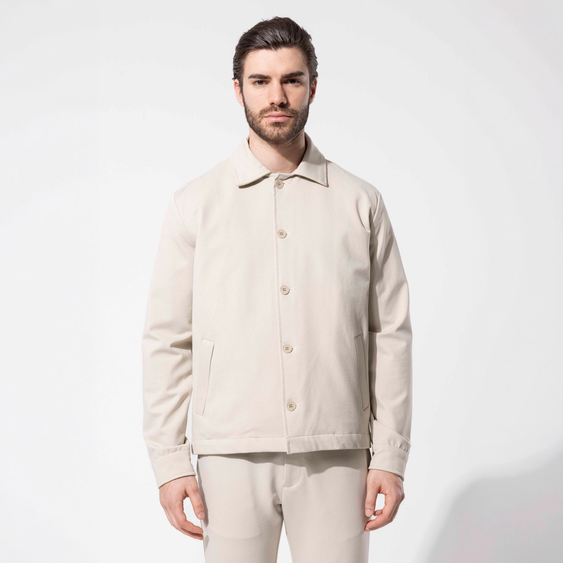 Minimal Tasarımlı Modern Erkek Ceket - Bej