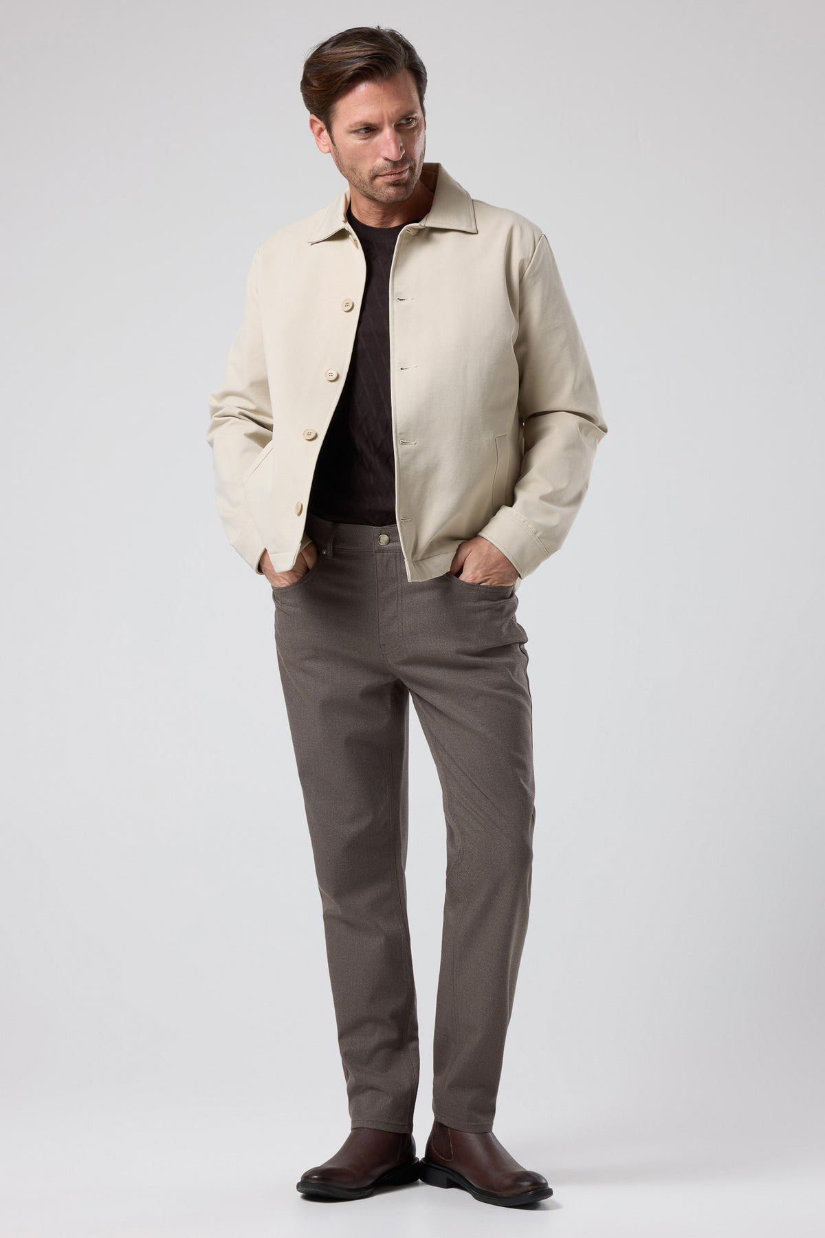 Düğmeli Klasik Yaka Ceket - CKT-5033-BEIGE-S - CKT-5033-BEIGE-S_1