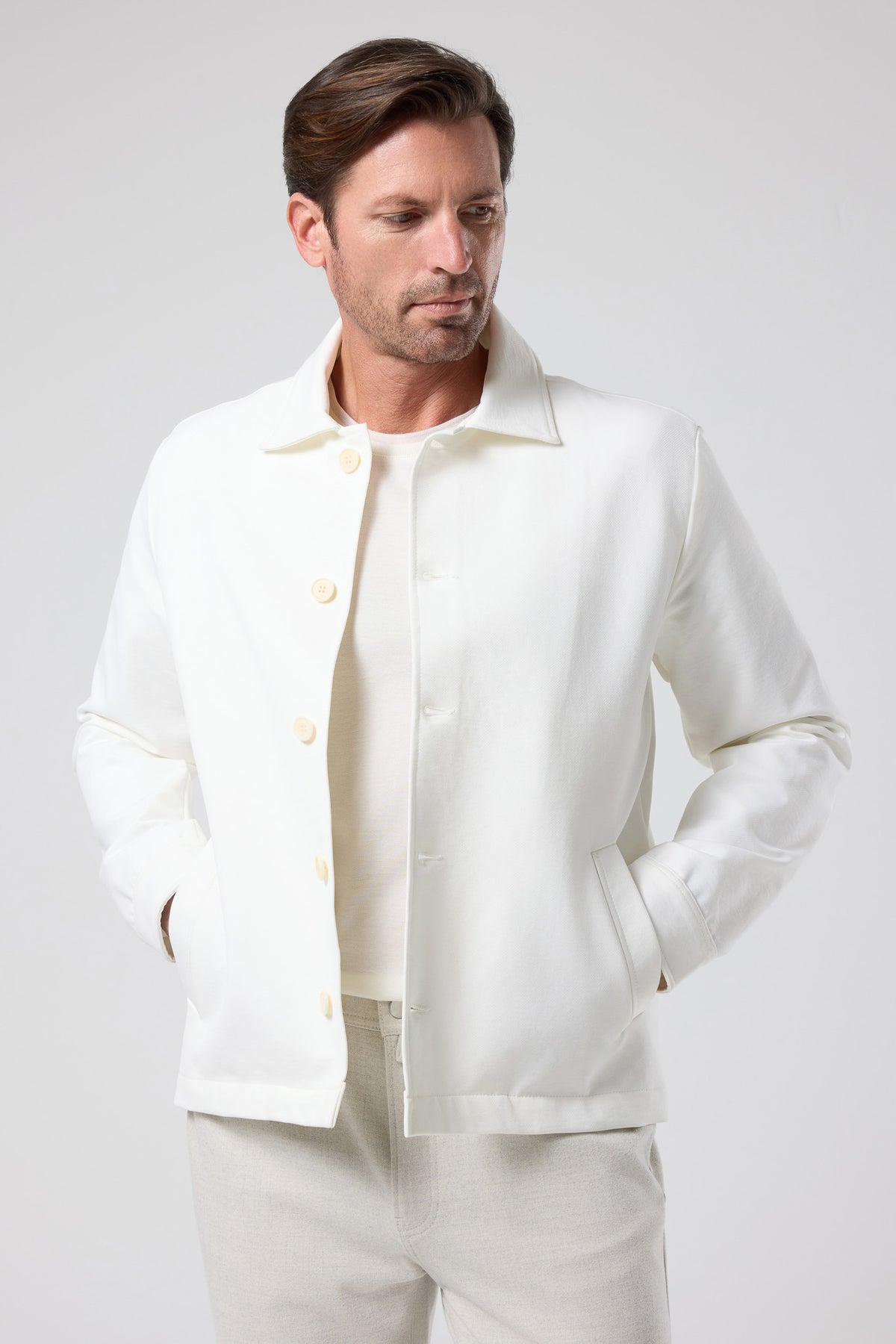 Düğmeli Klasik Yaka Ceket - CKT-5033-BEIGE-S - CKT-5033-BEIGE-S_37