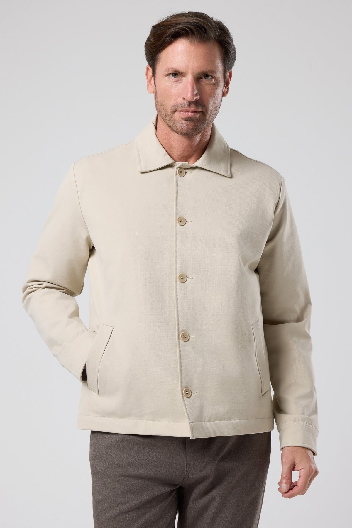 Düğmeli Klasik Yaka Ceket - CKT-5033-BEIGE-S - CKT-5033-BEIGE-S_5