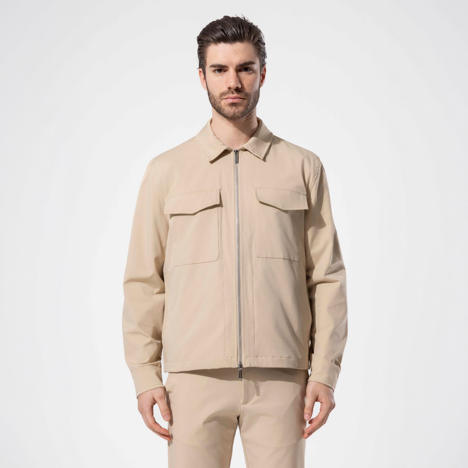 Cep Detaylı Fermuarlı Erkek Ceket