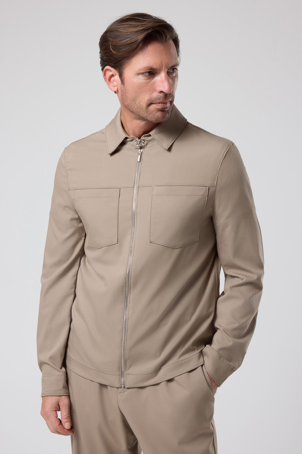 Fermuarlı Gömlek Ceket - CKT-5049-BEIGE-S - CKT-5049-BEIGE-S_33
