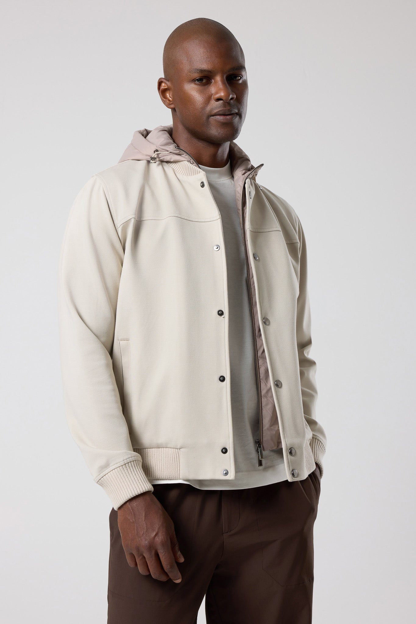 Kapüşonlu Düğmeli Ceket - CKT-5050-BEIGE-S