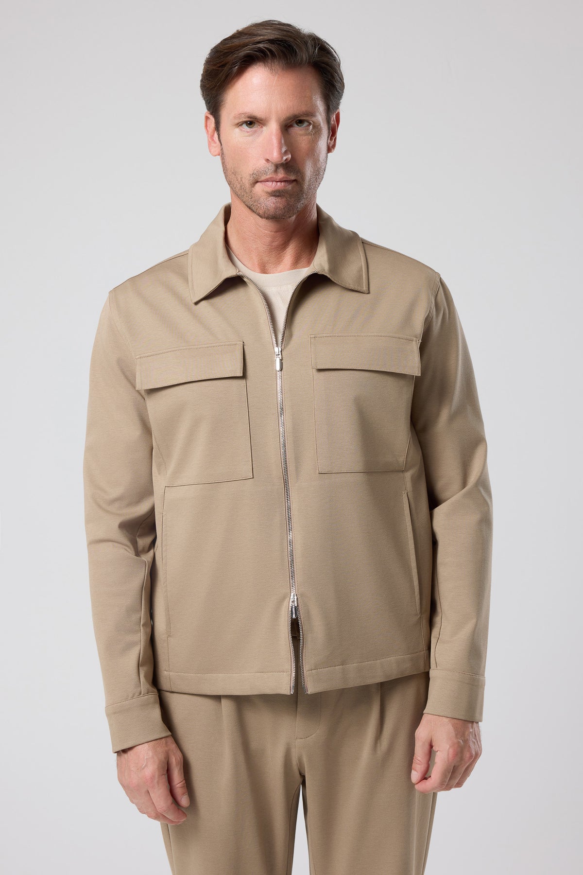 Fermuarlı Cep Detaylı Ceket - CKT-5053-BEIGE-S - CKT-5053-BEIGE-S_3