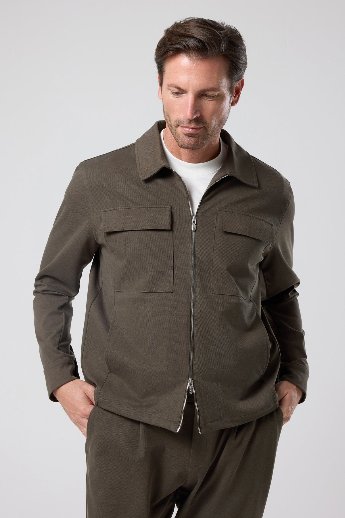 Fermuarlı Cep Detaylı Ceket - CKT-5053-BEIGE-S - CKT-5053-BEIGE-S_46