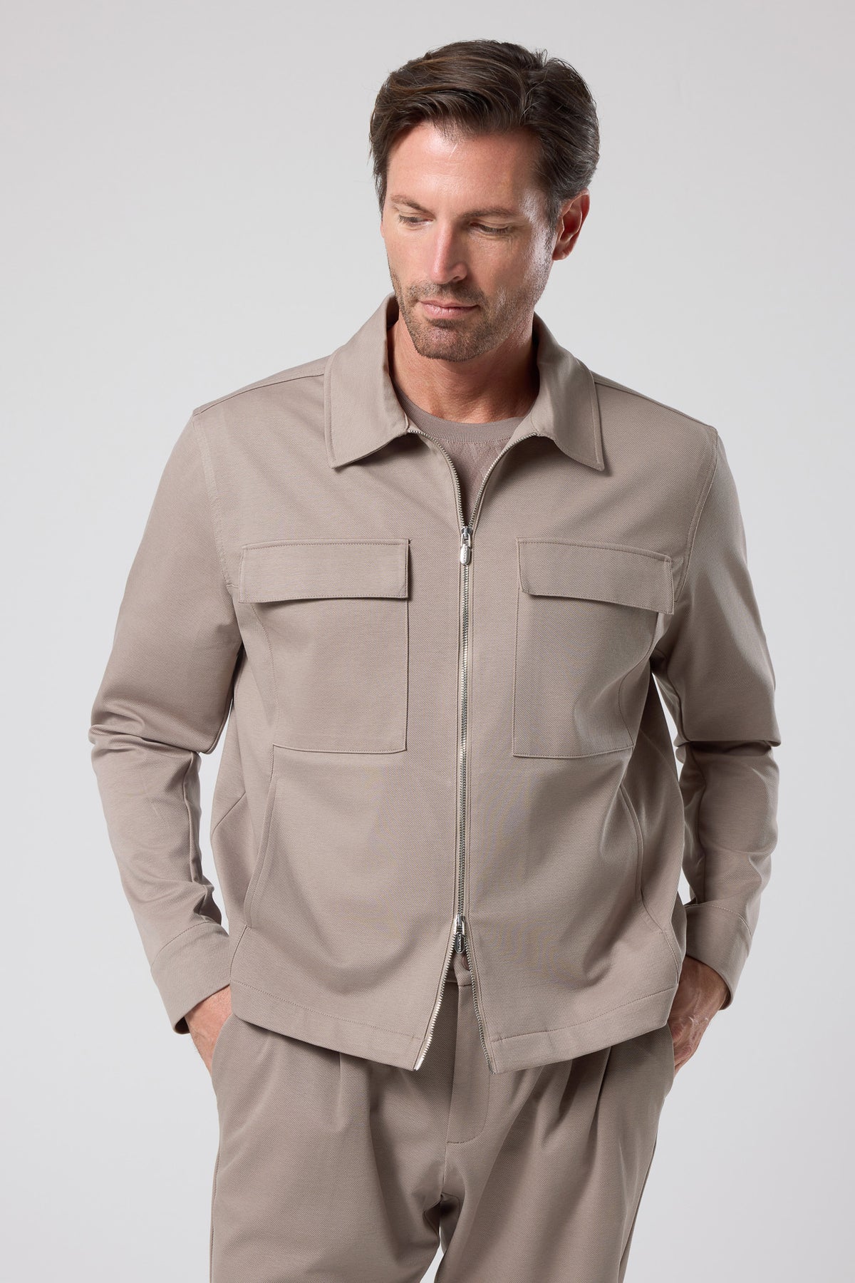 Fermuarlı Cep Detaylı Ceket - CKT-5053-BEIGE-S - CKT-5053-BEIGE-S_57