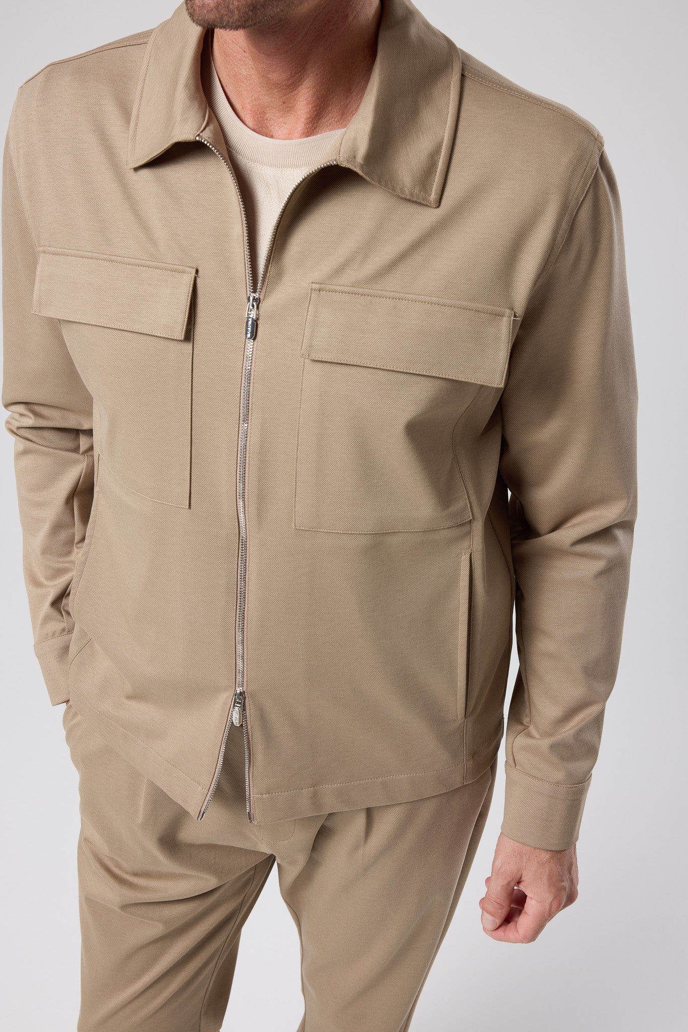 Fermuarlı Cep Detaylı Ceket - CKT-5053-BEIGE-S - CKT-5053-BEIGE-S_6