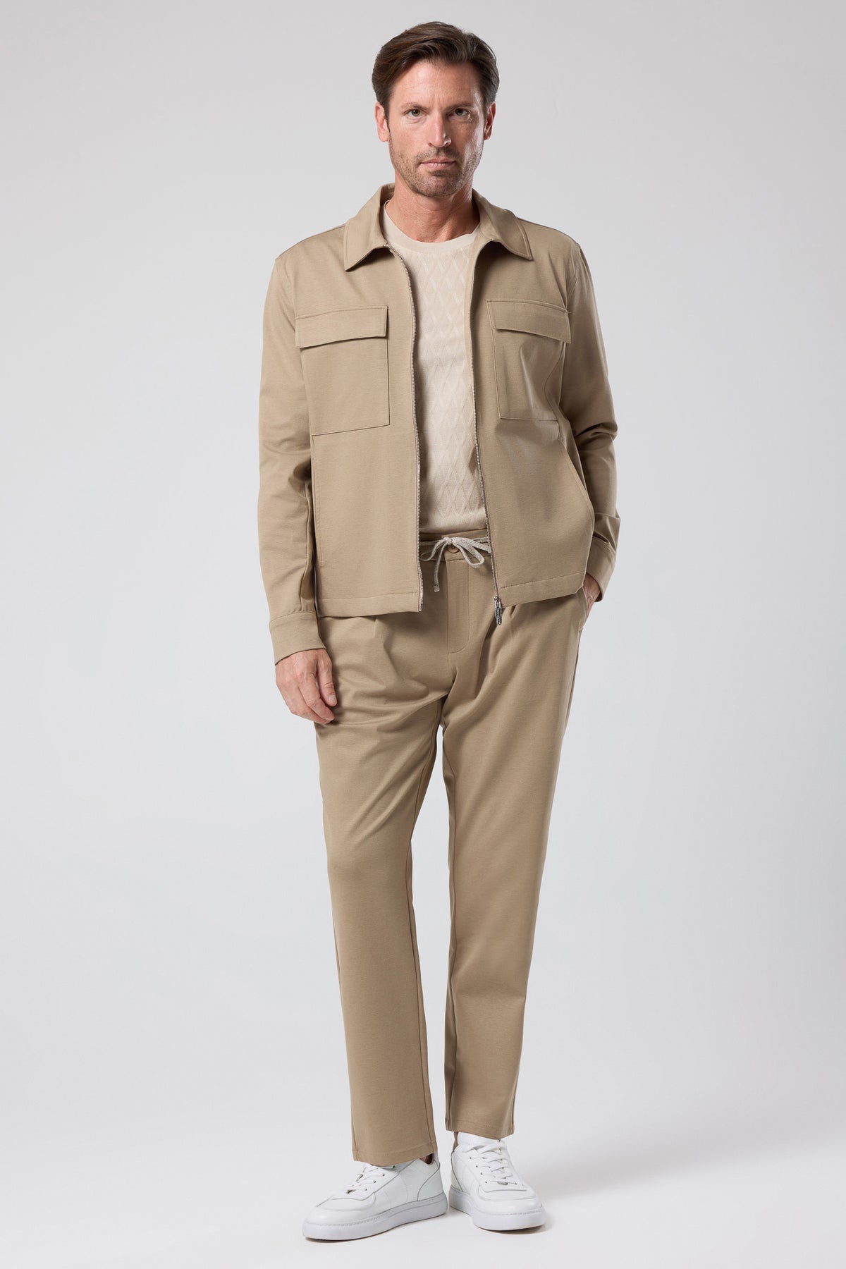 Fermuarlı Cep Detaylı Ceket - CKT-5053-BEIGE-S