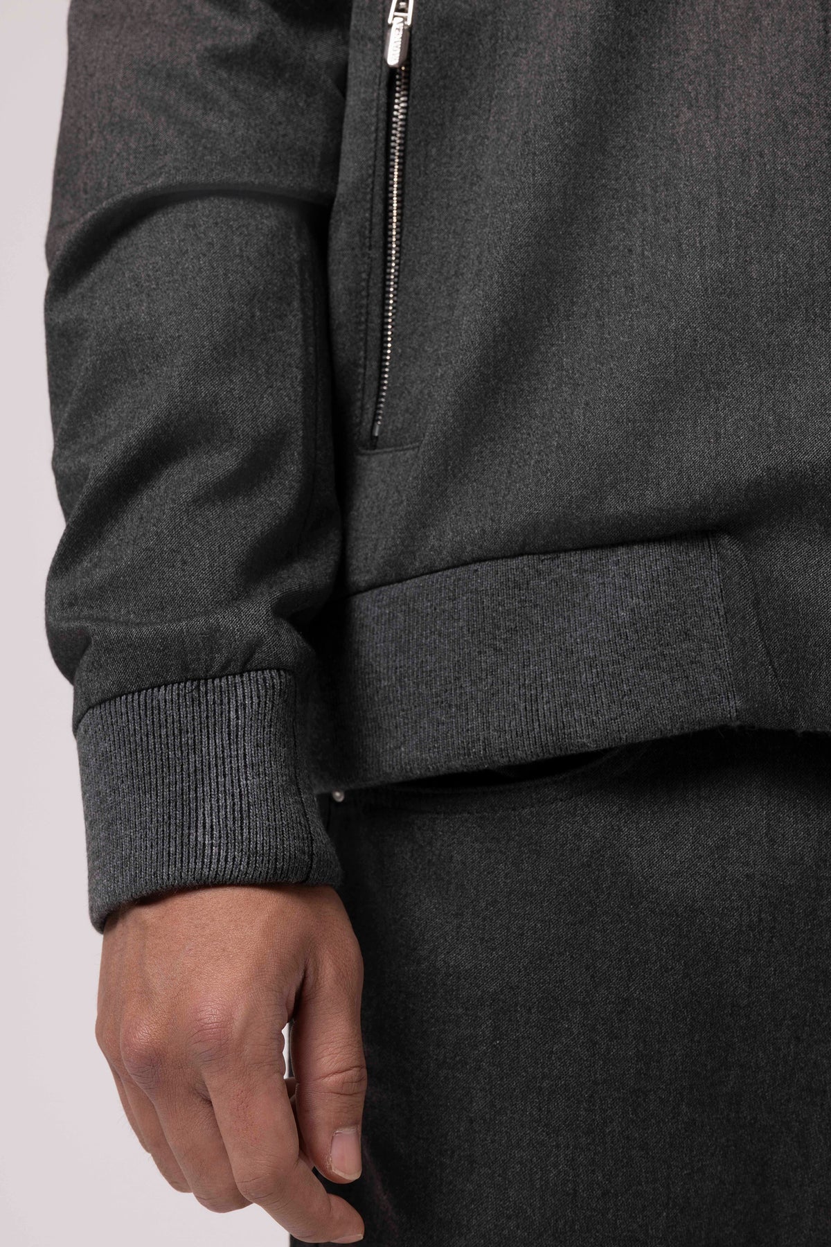 Stand Collar Zip-Up Bomber Jacket
