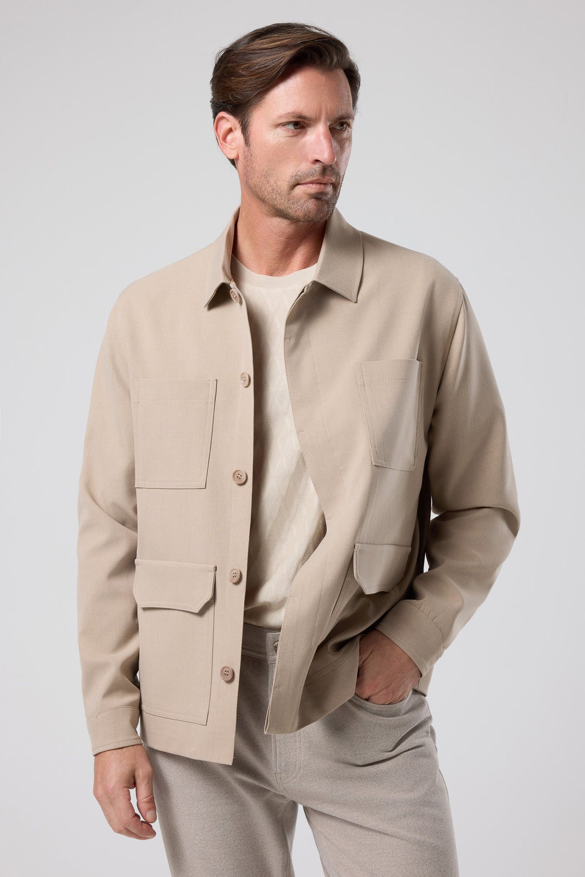 Çok Cepli Gömlek Ceket - CKT-5061-BEIGE-S - CKT-5061-BEIGE-S_1