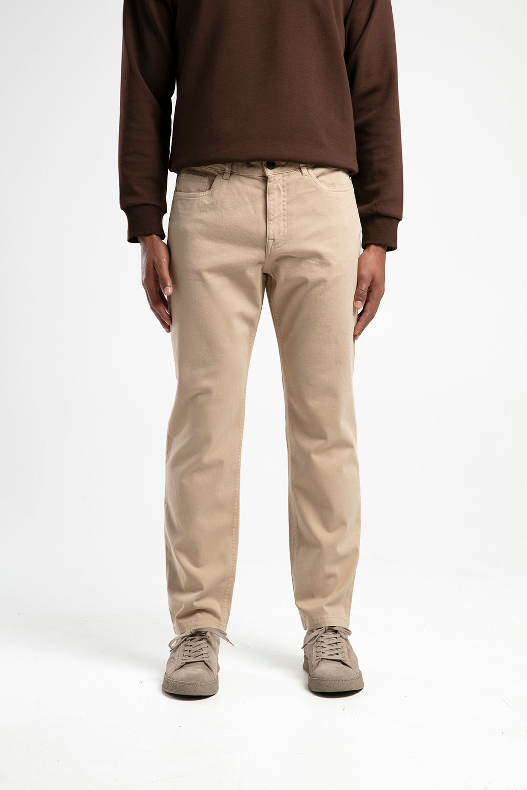 Slim Fit Beş Cep Erkek Pantolon - Bej