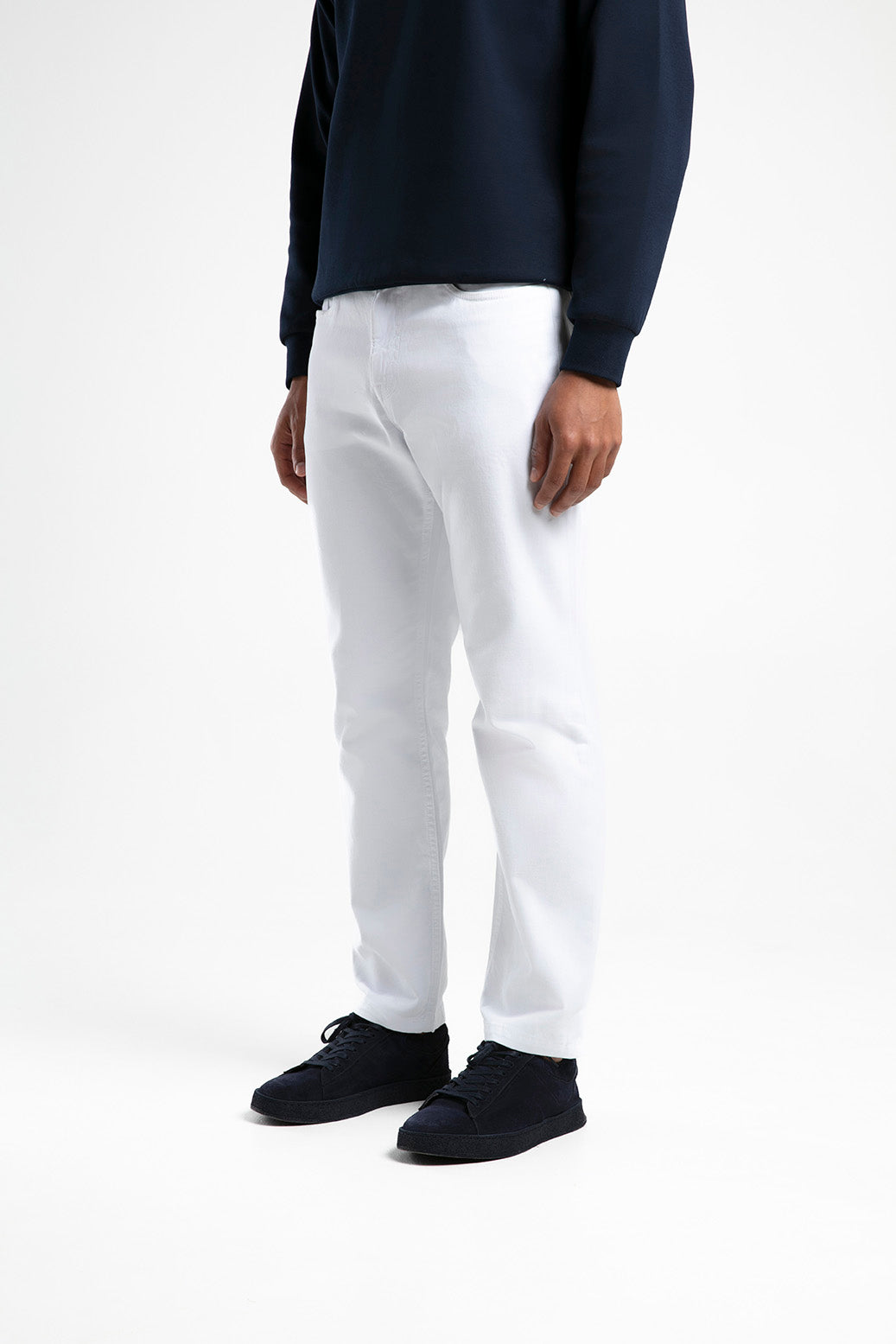 Slim Fit Beş Cep Erkek Pantolon - Beyaz
