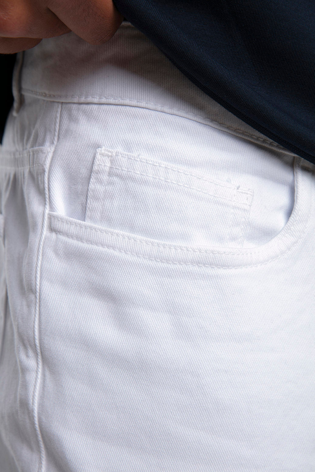 Slim Fit Beş Cep Erkek Pantolon - Beyaz
