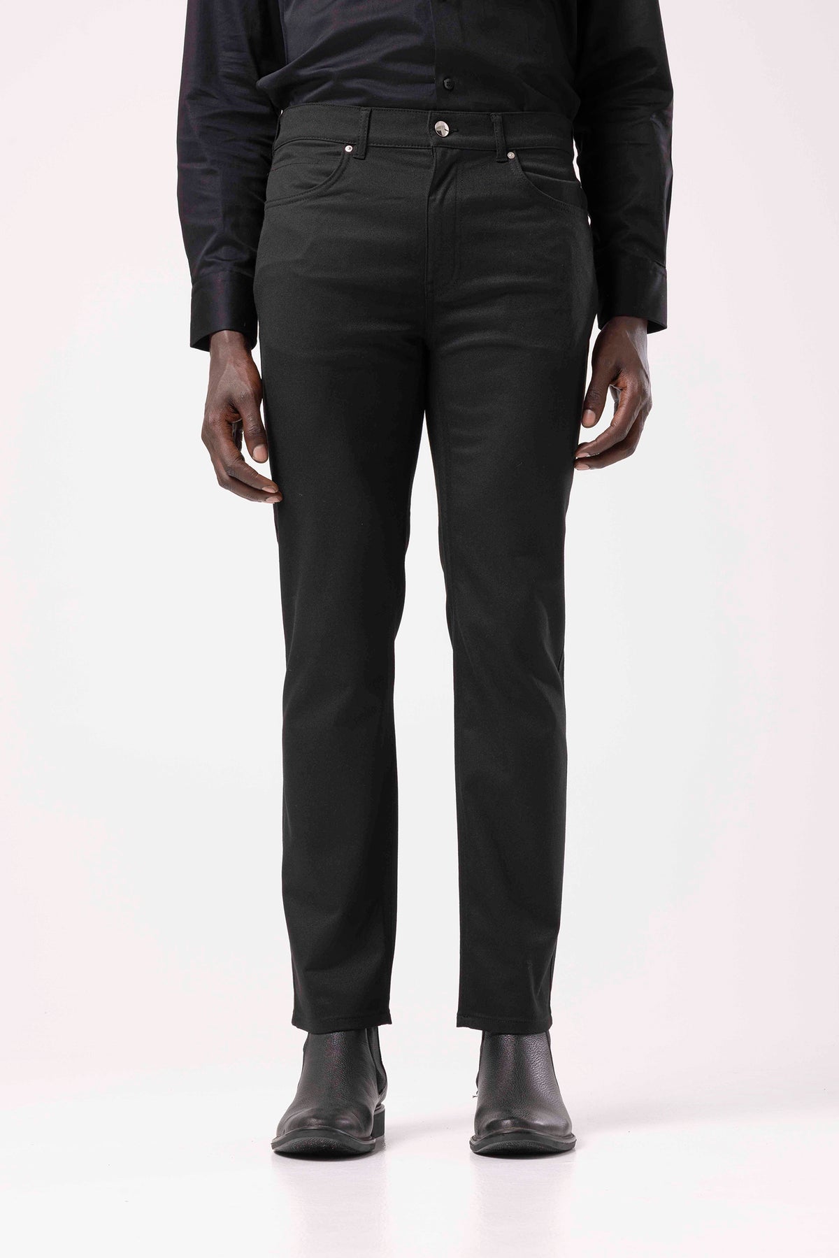 Straight-Leg Trousers with Classic Waist