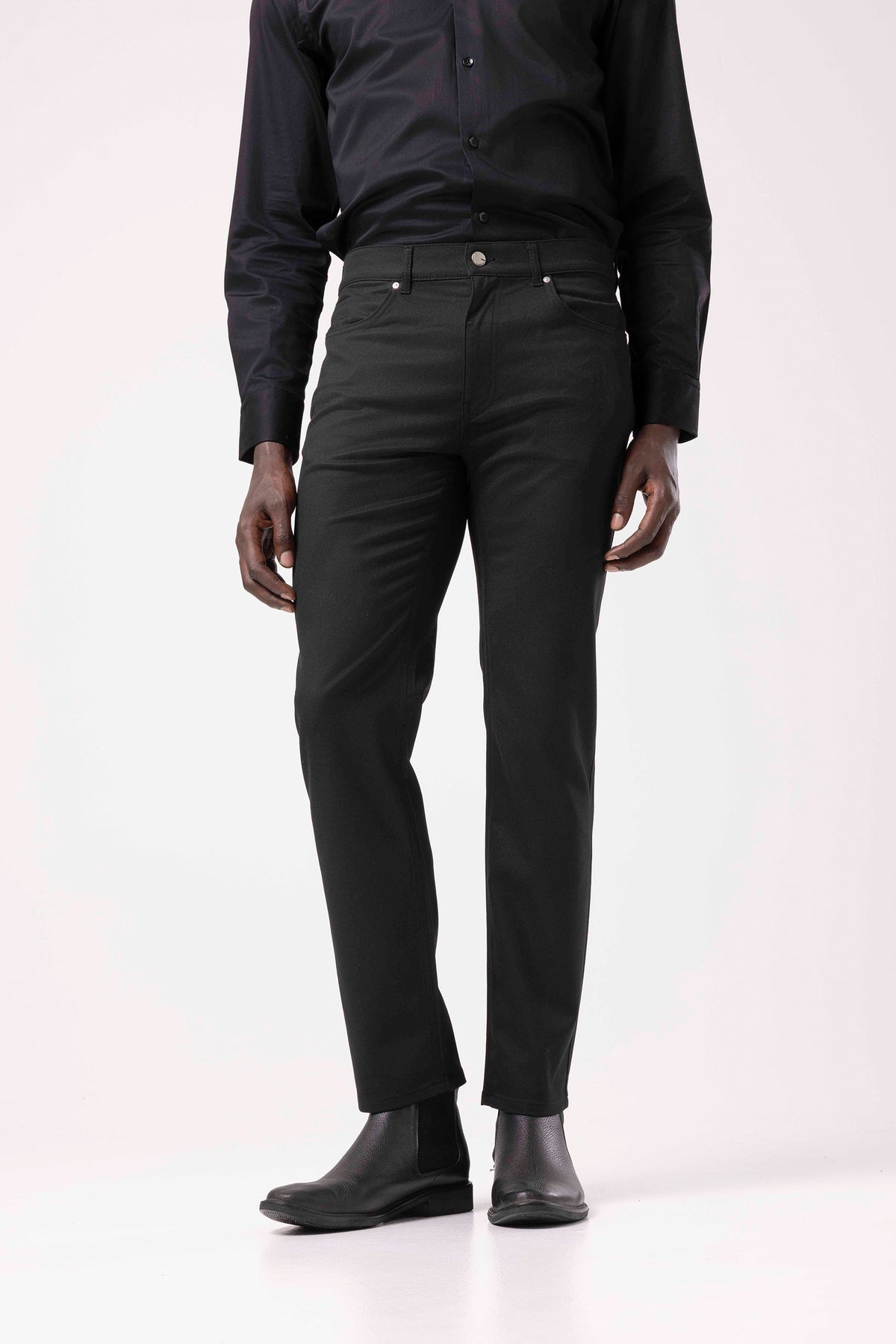 Straight-Leg Trousers with Classic Waist