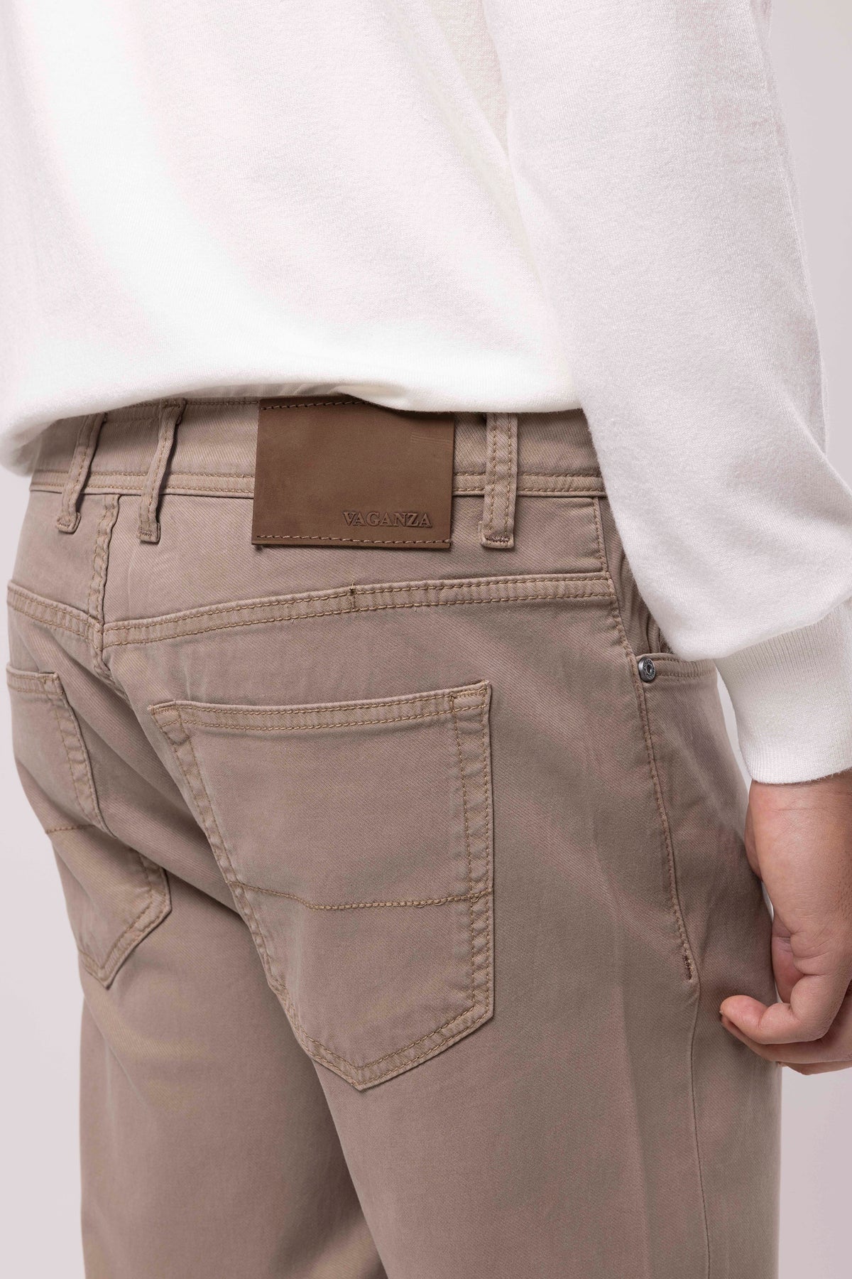 Straight-Leg Trousers with Buttoned Waist