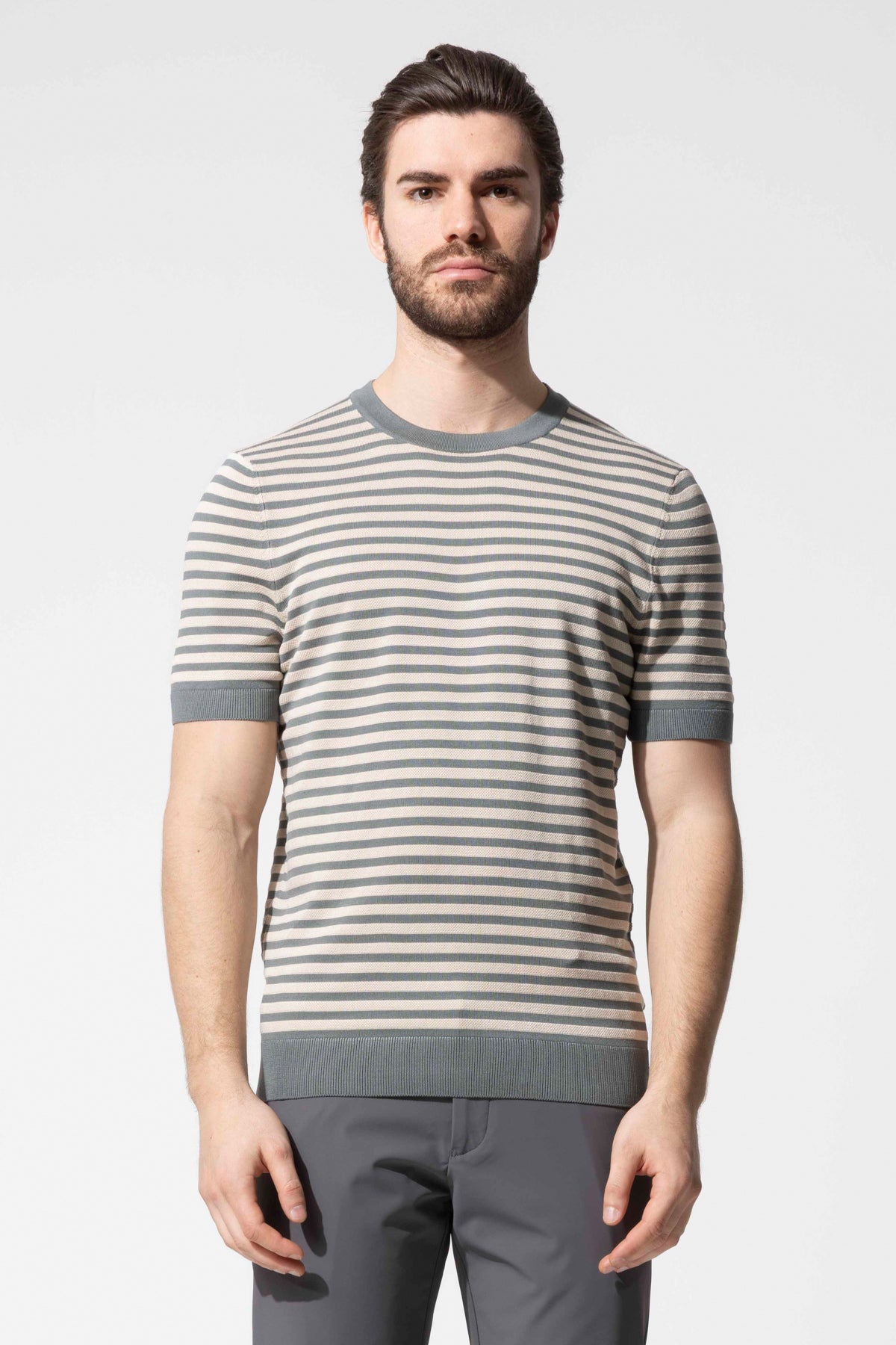 Çizgili Triko T-Shirt