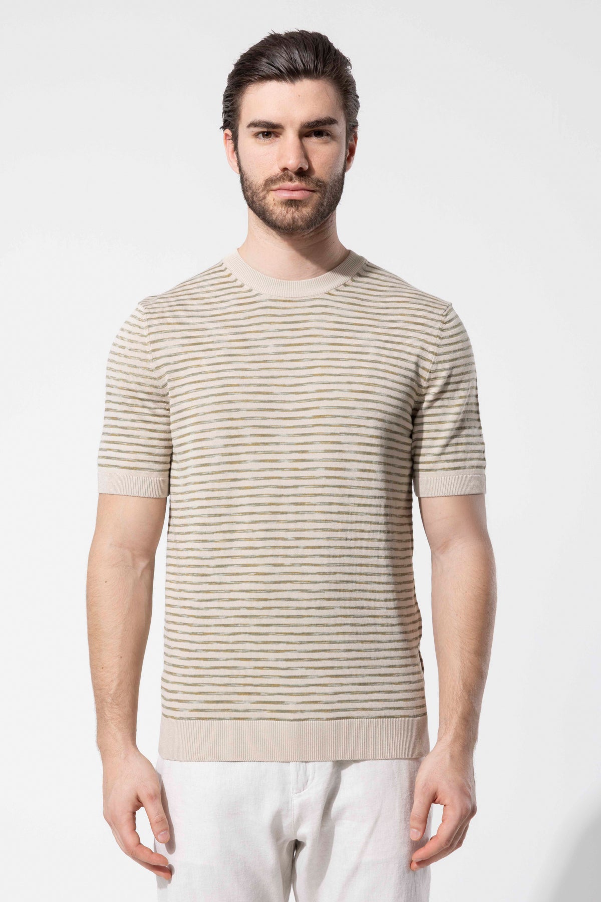 Çizgili Triko T-Shirt
