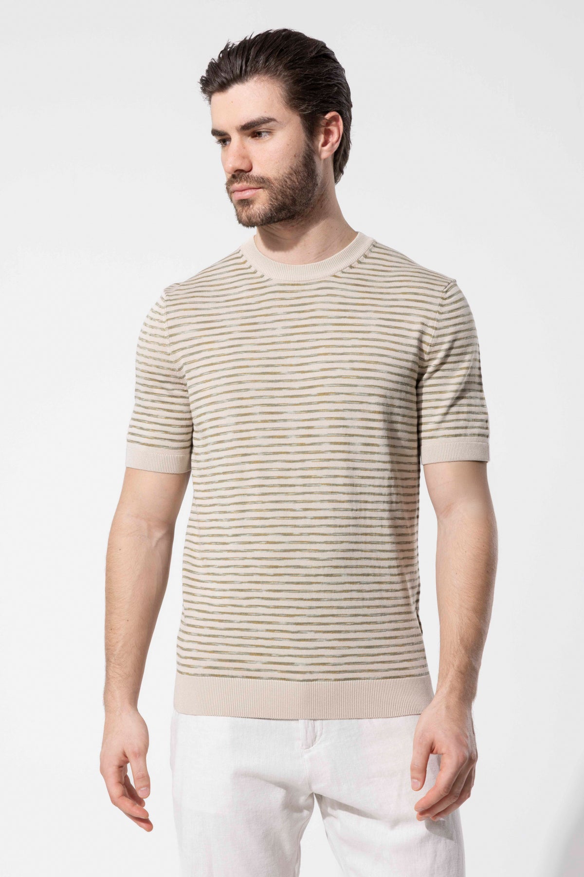 Çizgili Triko T-Shirt
