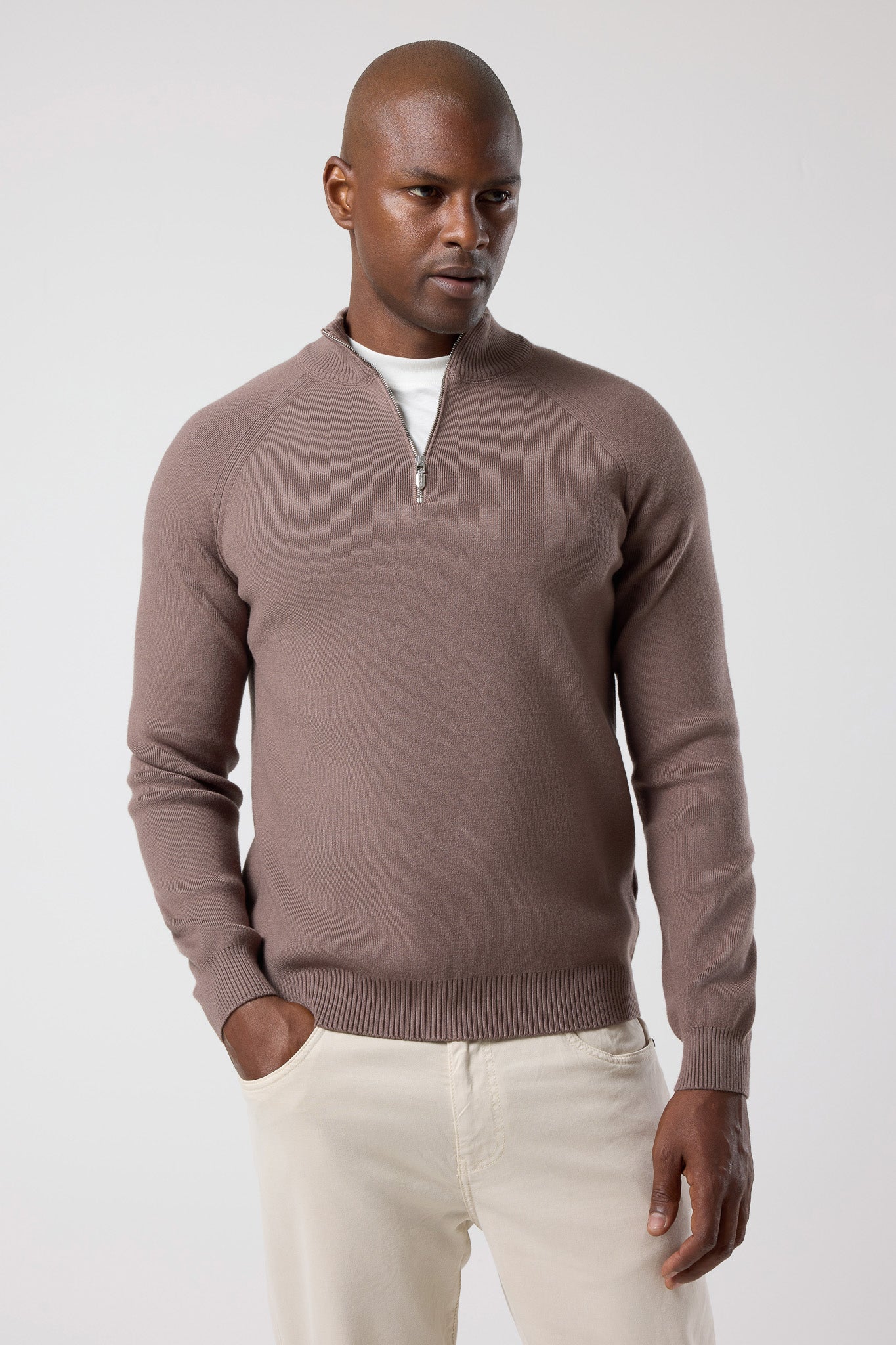 Yarım Fermuarlı Dik Yaka Triko - TV-4103-BROWN-S - TV-4103-BROWN-S_32