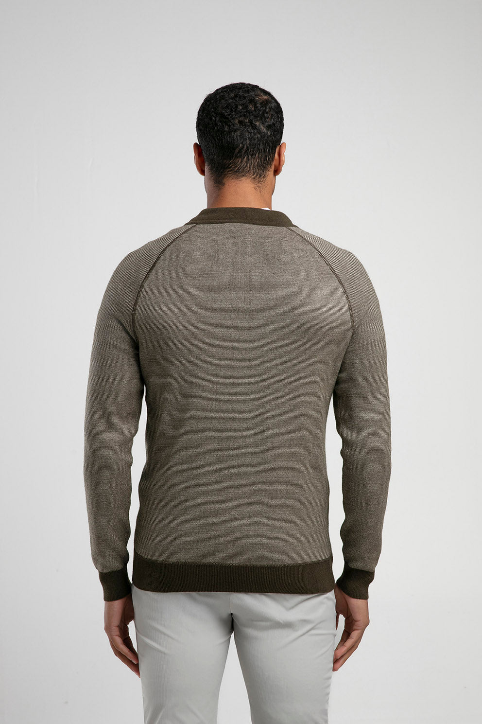 Fermuarlı Raglan Kol Triko - Haki