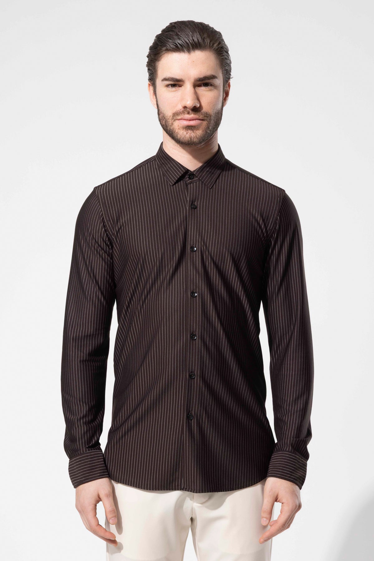 Striped Modern Fit Long Sleeve Shirt