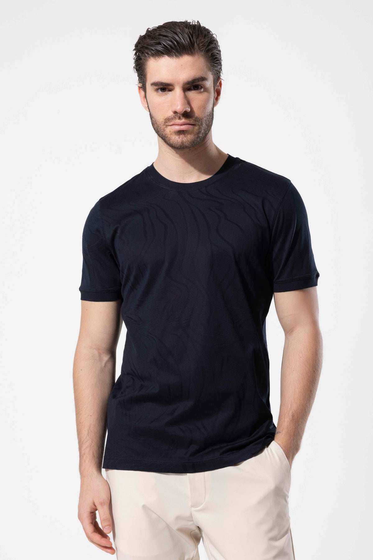 Dokulu Merserize T-Shirt