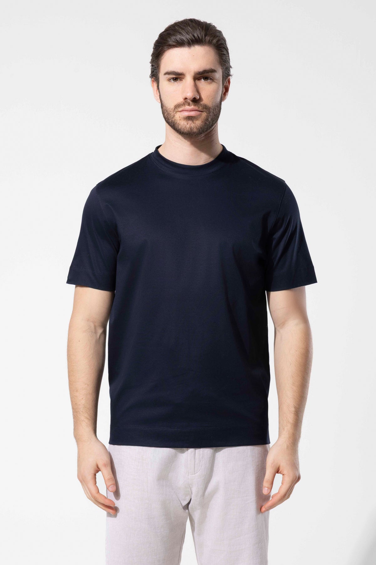 Bisiklet Yaka Merserize T-Shirt