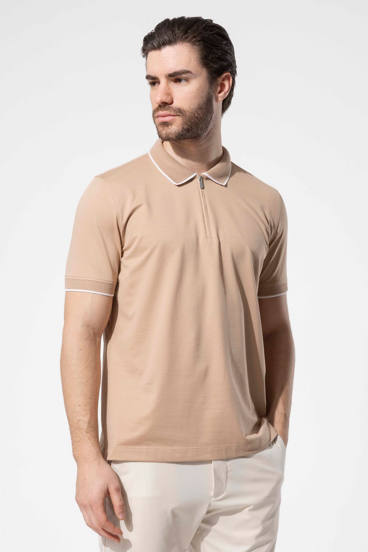 Fermuar Detaylı Polo T-Shirt
