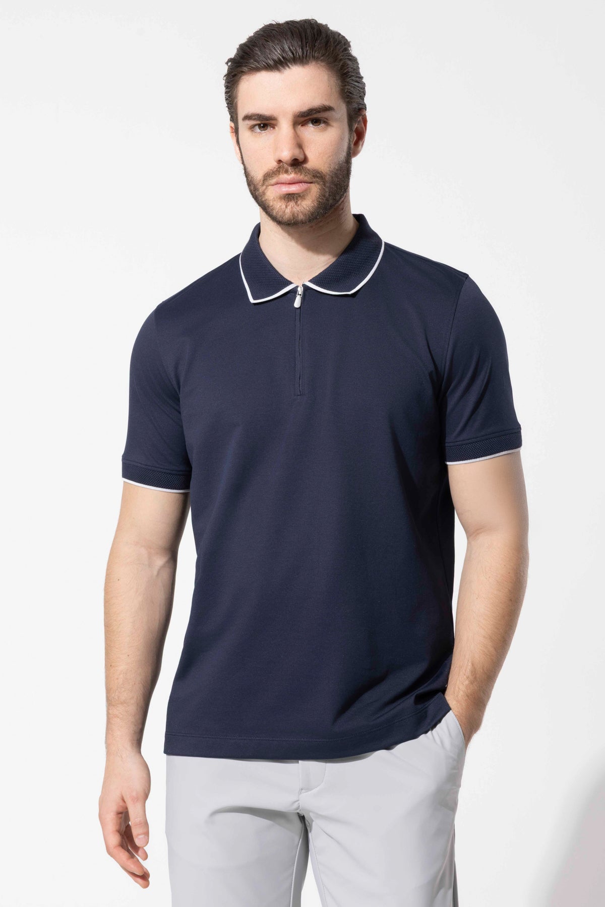Fermuar Detaylı Polo T-Shirt