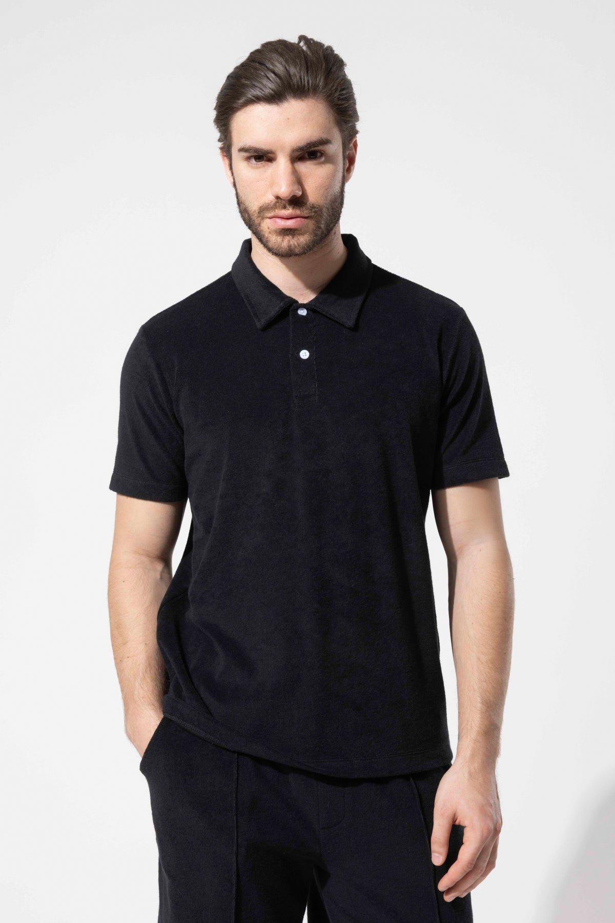 Havlu Dokulu Polo T-Shirt