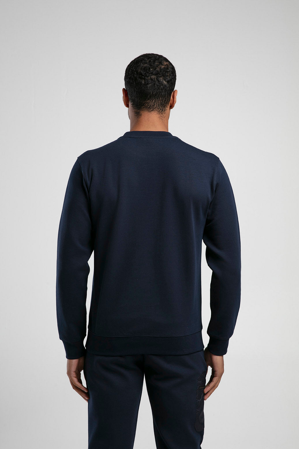 Baskılı Bisiklet Yaka Sweatshirt - Lacivert