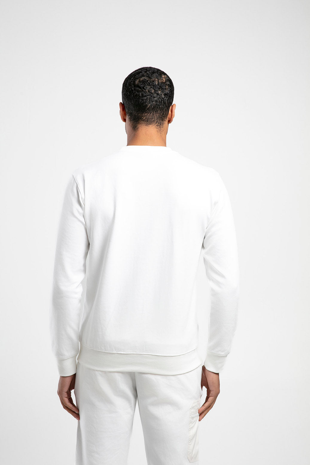 Baskılı Bisiklet Yaka Sweatshirt - Beyaz