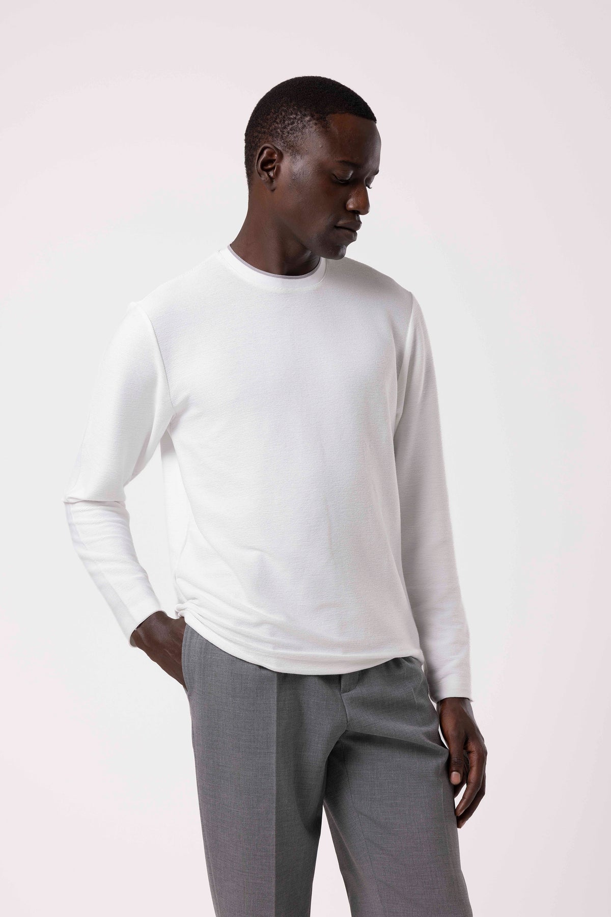 Bisiklet Yaka Sade Sweatshirt