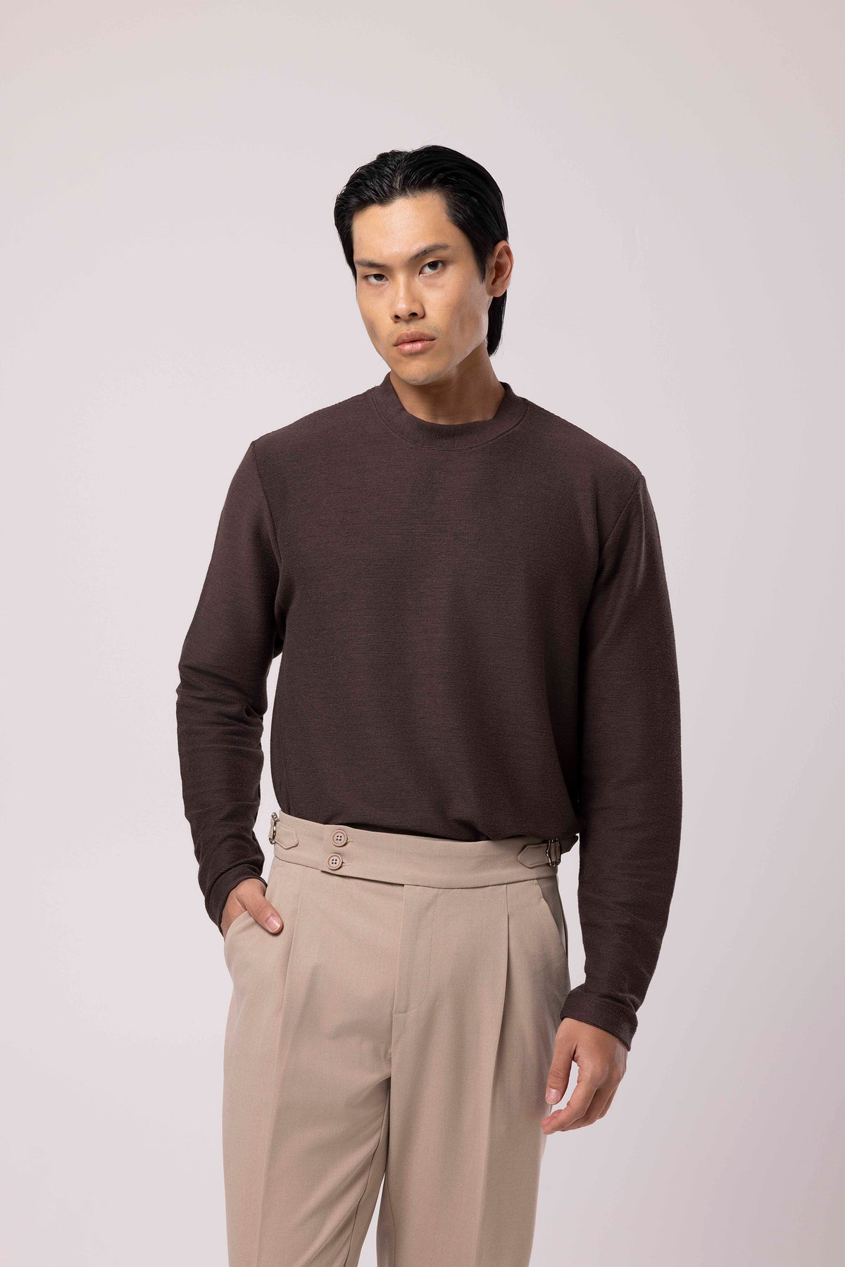 Bisiklet Yaka Uzun Kollu Sweatshirt