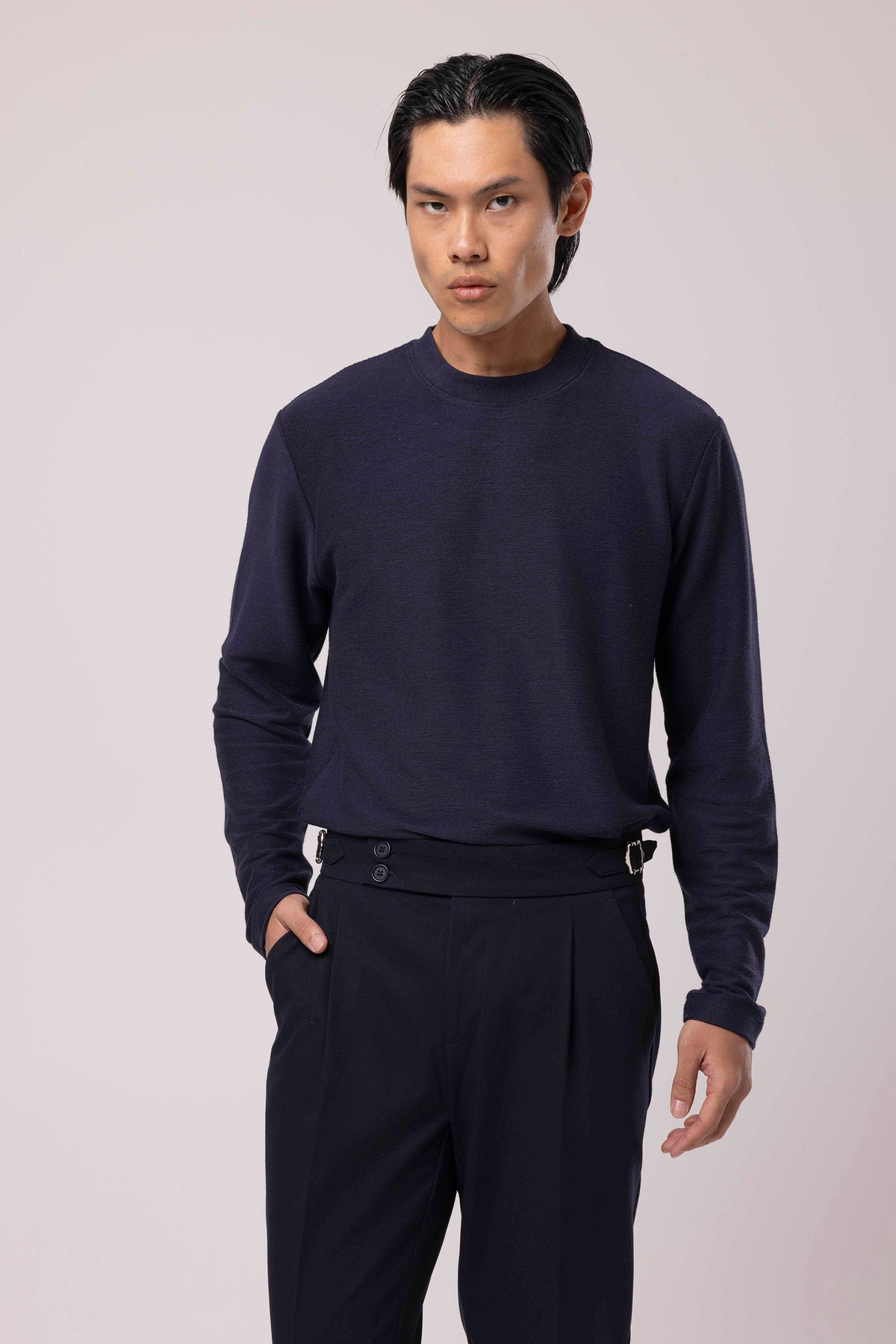 Bisiklet Yaka Uzun Kollu Sweatshirt