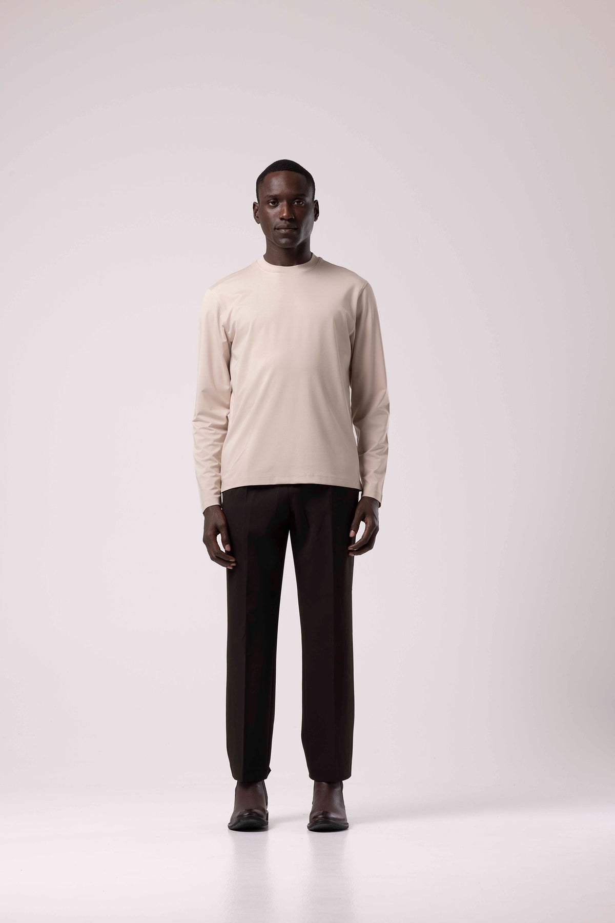 Düz Tasarım Bisiklet Yaka Sweatshirt