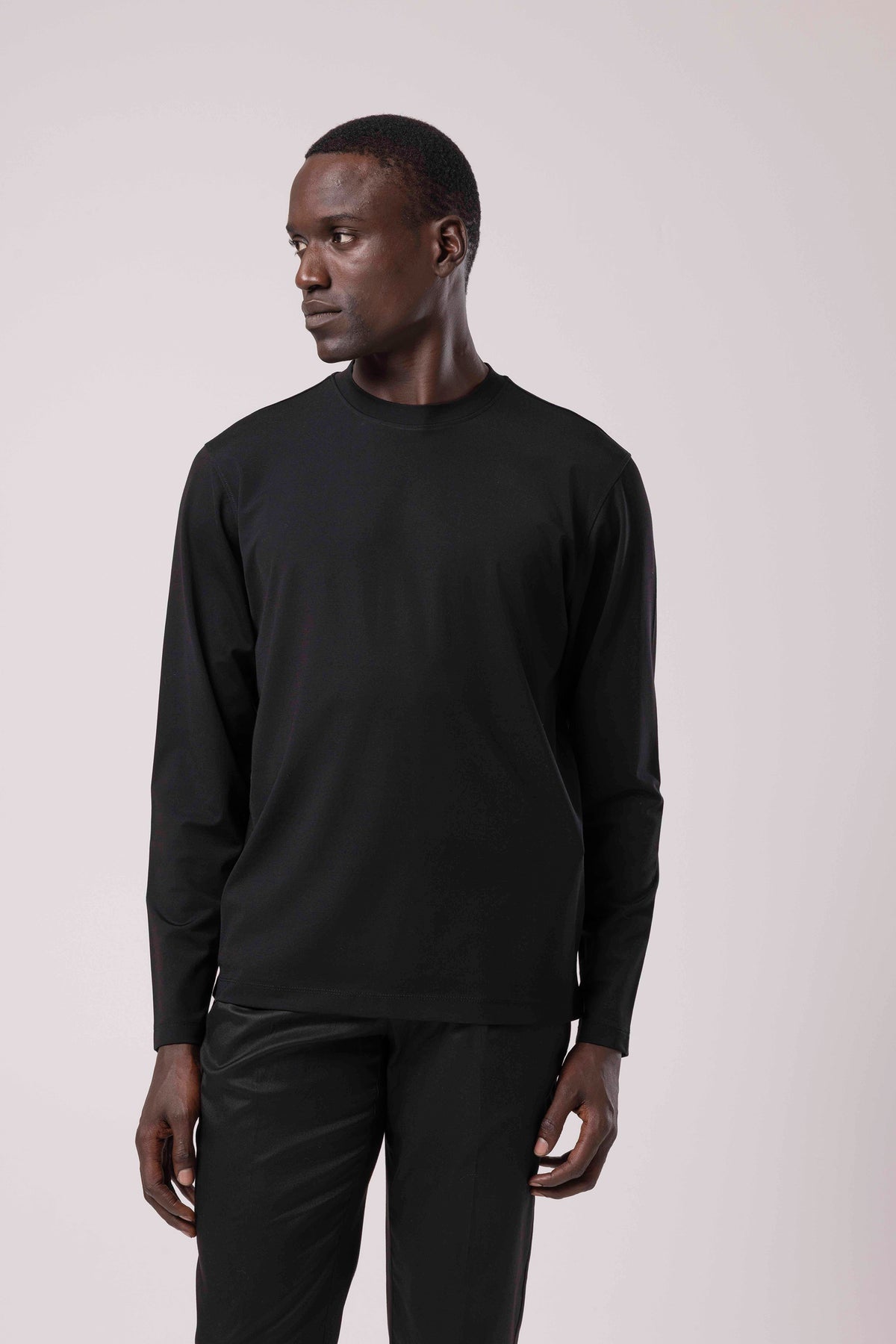 Düz Tasarım Bisiklet Yaka Sweatshirt