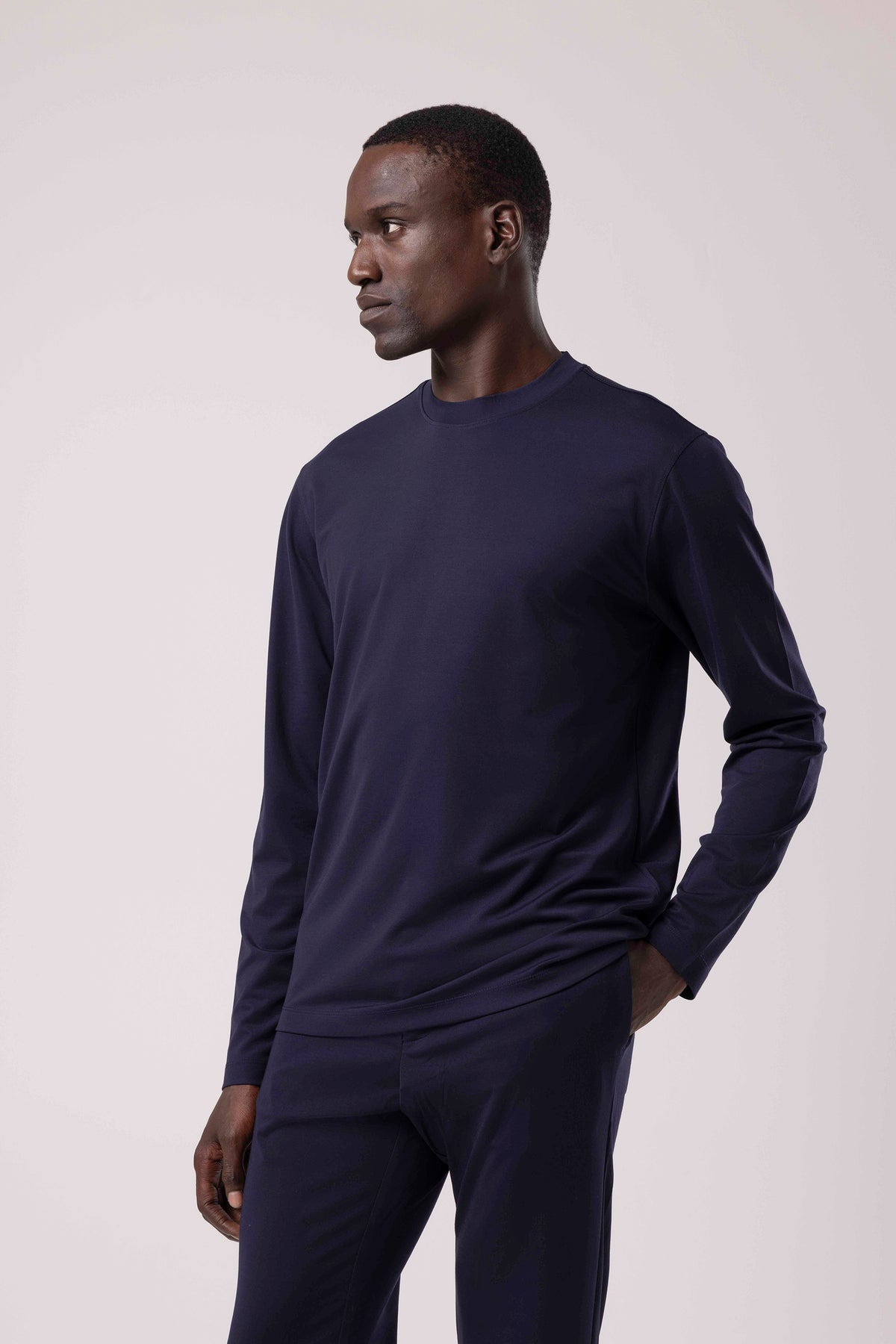 Düz Tasarım Bisiklet Yaka Sweatshirt