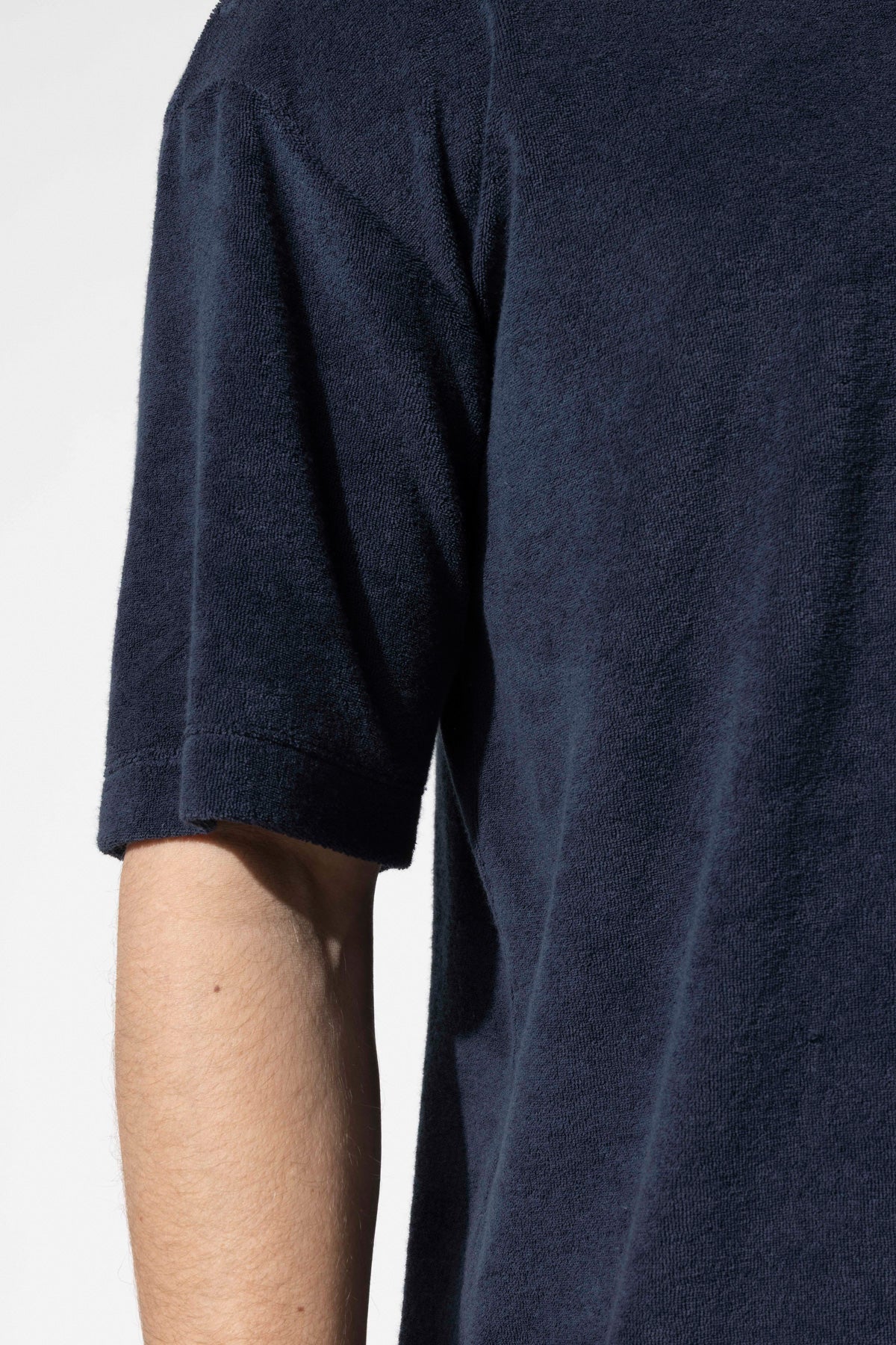 Havlu Dokulu Bisiklet Yaka T-Shirt