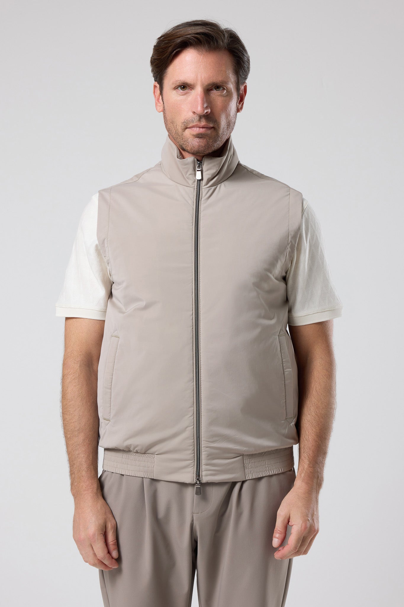 Fermuarlı Dik Yaka Yelek - YLK-7507-BEIGE-S - YLK-7507-BEIGE-S_1