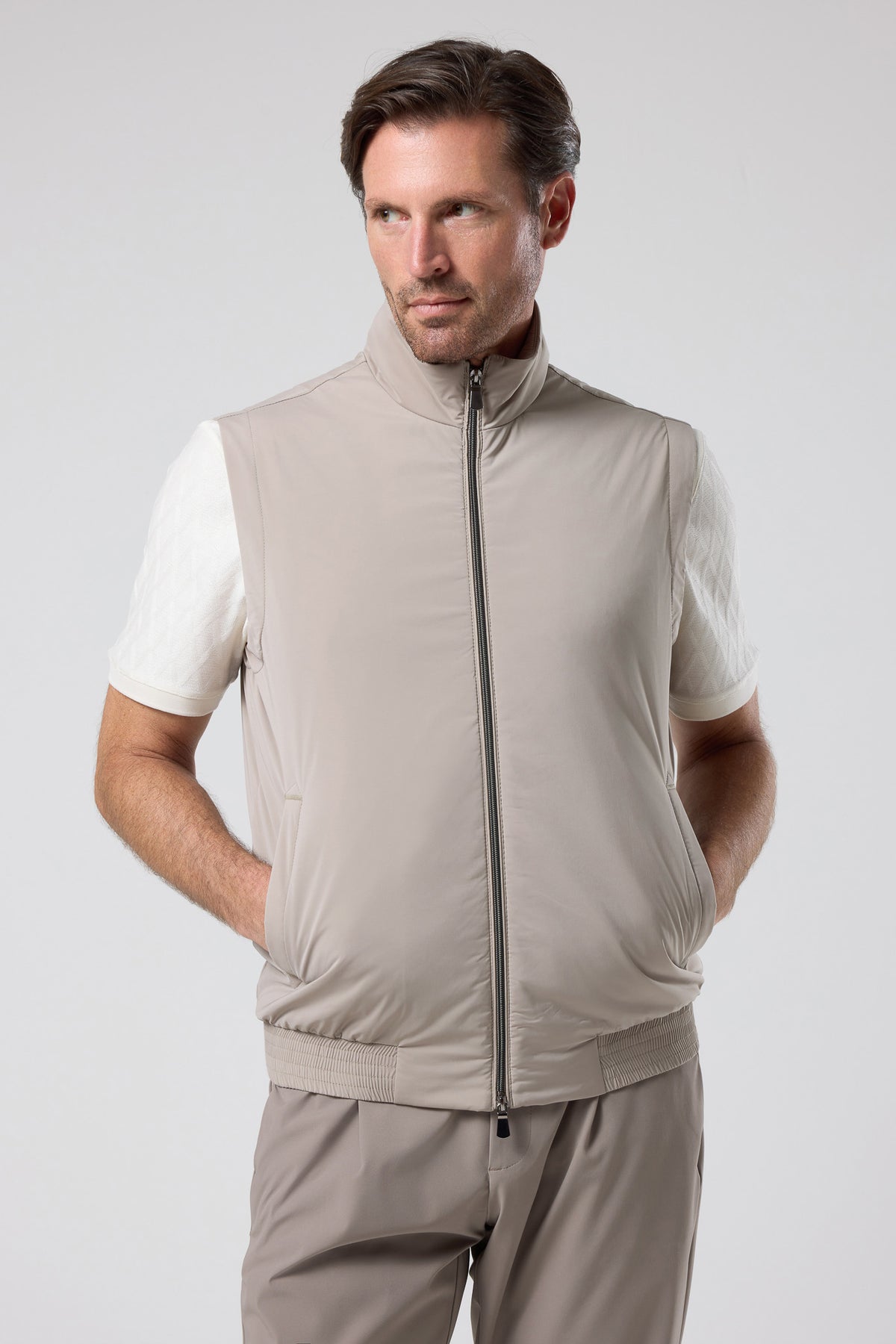 Fermuarlı Dik Yaka Yelek - YLK-7507-BEIGE-S - YLK-7507-BEIGE-S_2
