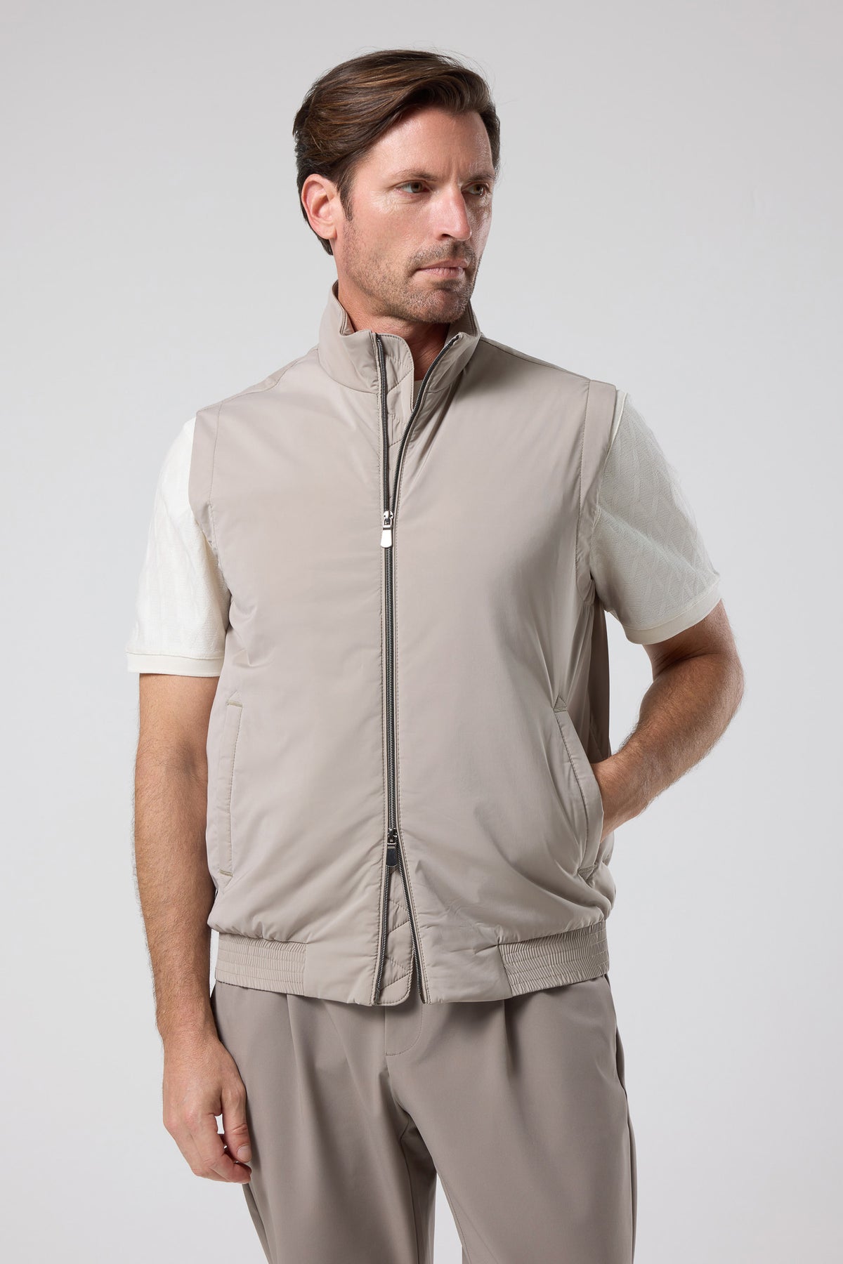Fermuarlı Dik Yaka Yelek - YLK-7507-BEIGE-S - YLK-7507-BEIGE-S_3