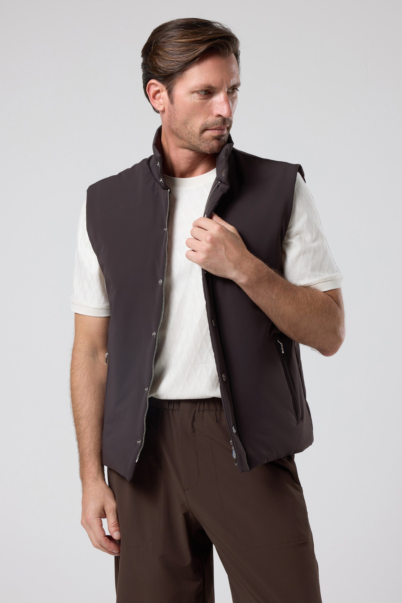 Düğmeli Dik Yaka Yelek - YLK-7508-BEIGE-S - YLK-7508-BEIGE-S_10